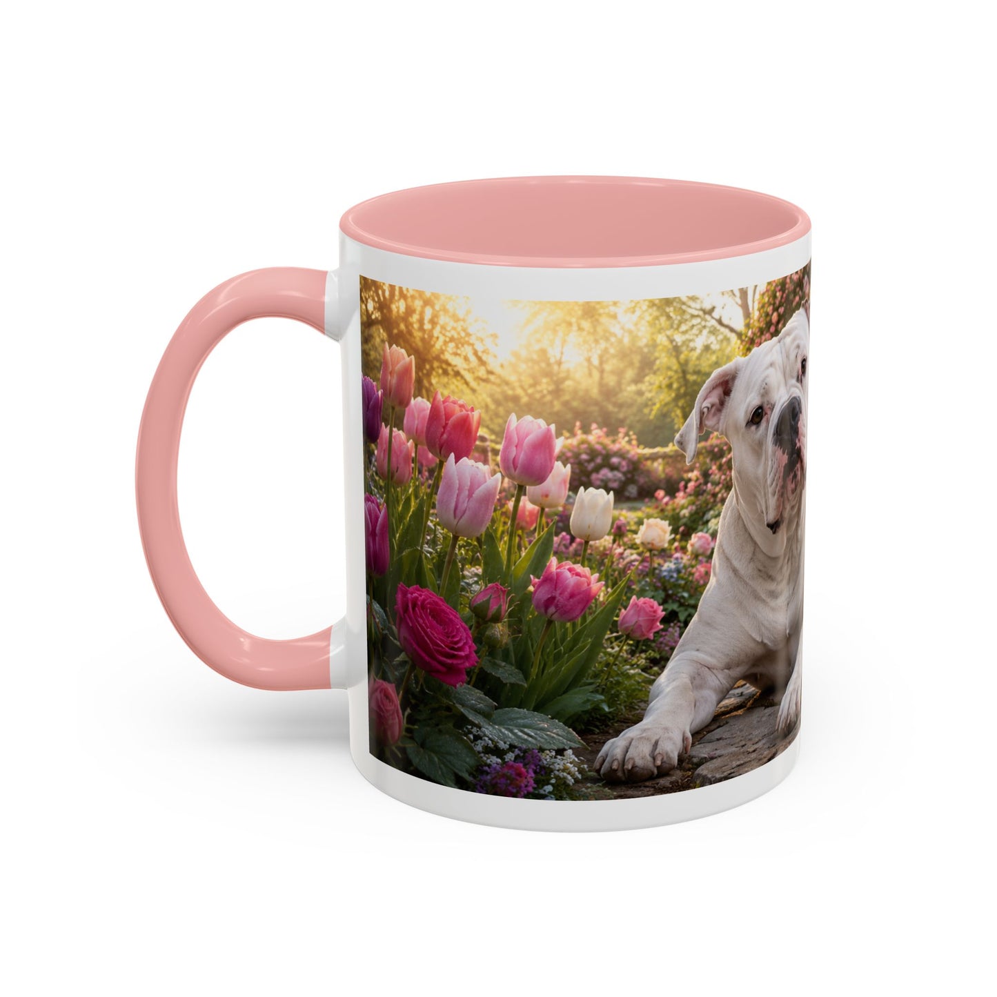 American Bulldog in Rose Garden Coffee Mug (11oz)