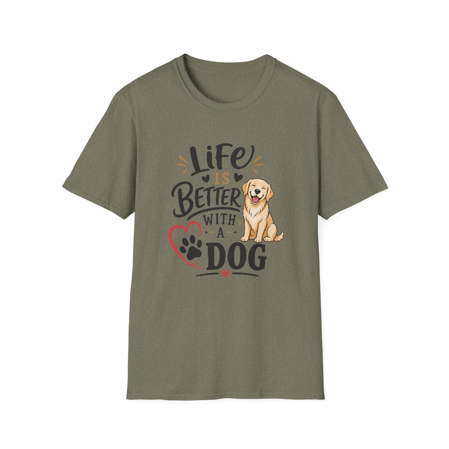Life Is Better With A Dog T-Shirt – Golden Retriever