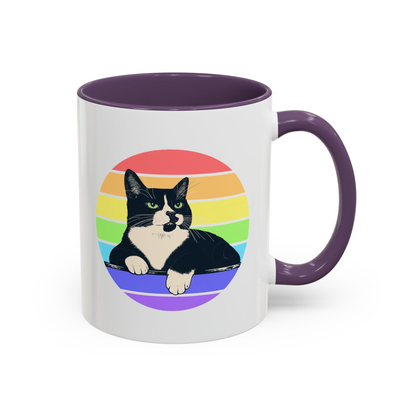 Charlie Tuxedo Cat Rainbow Coffee Mug