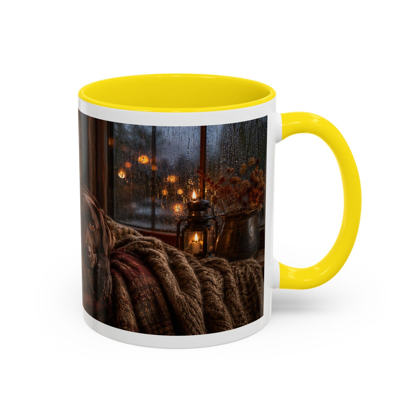 Cozy Winter Cabin Chocolate Lab Coffee Mug (11oz)