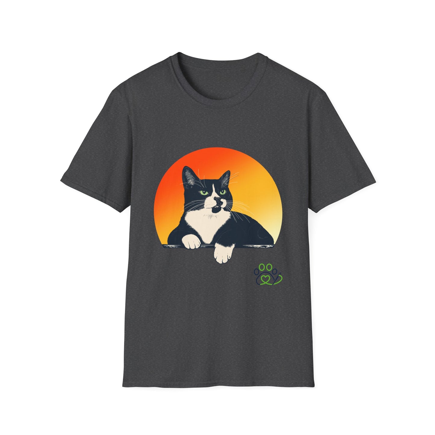 Charlie Tuxedo Cat Sunset T-Shirt
