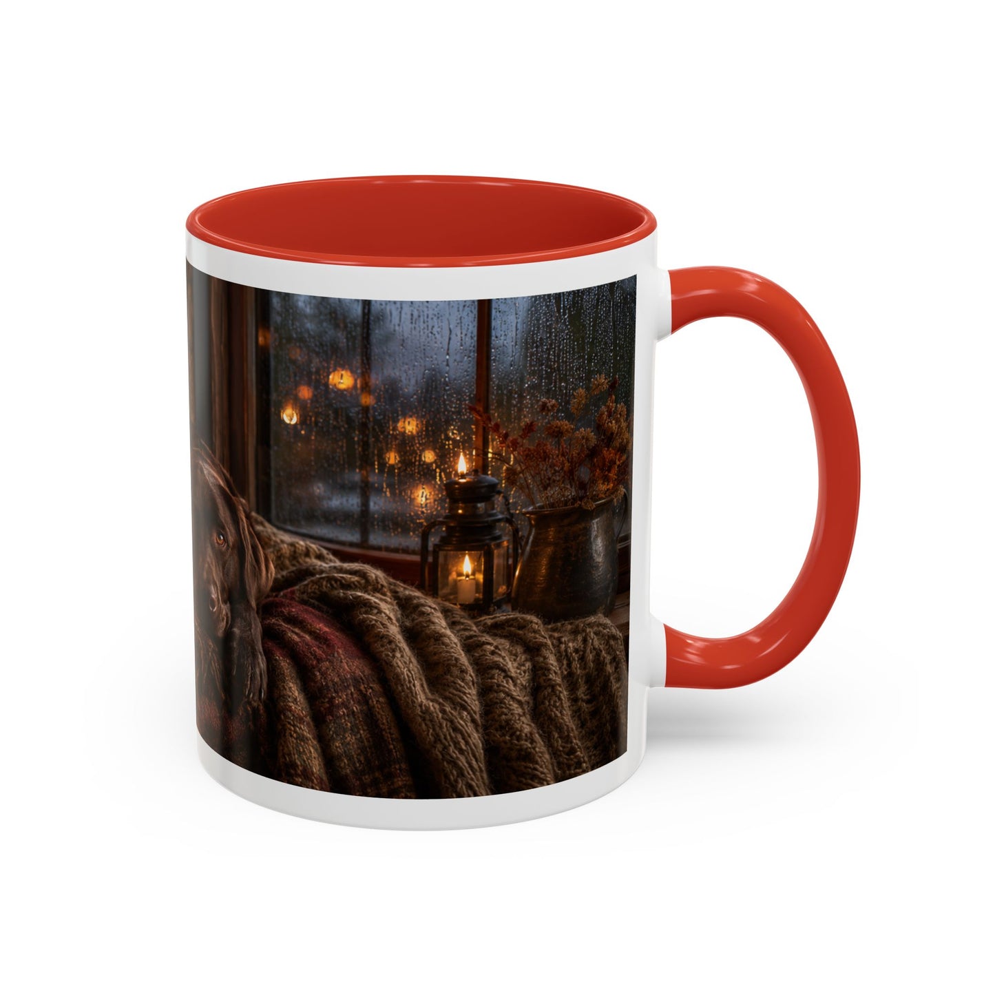 Cozy Winter Cabin Chocolate Lab Coffee Mug (11oz)