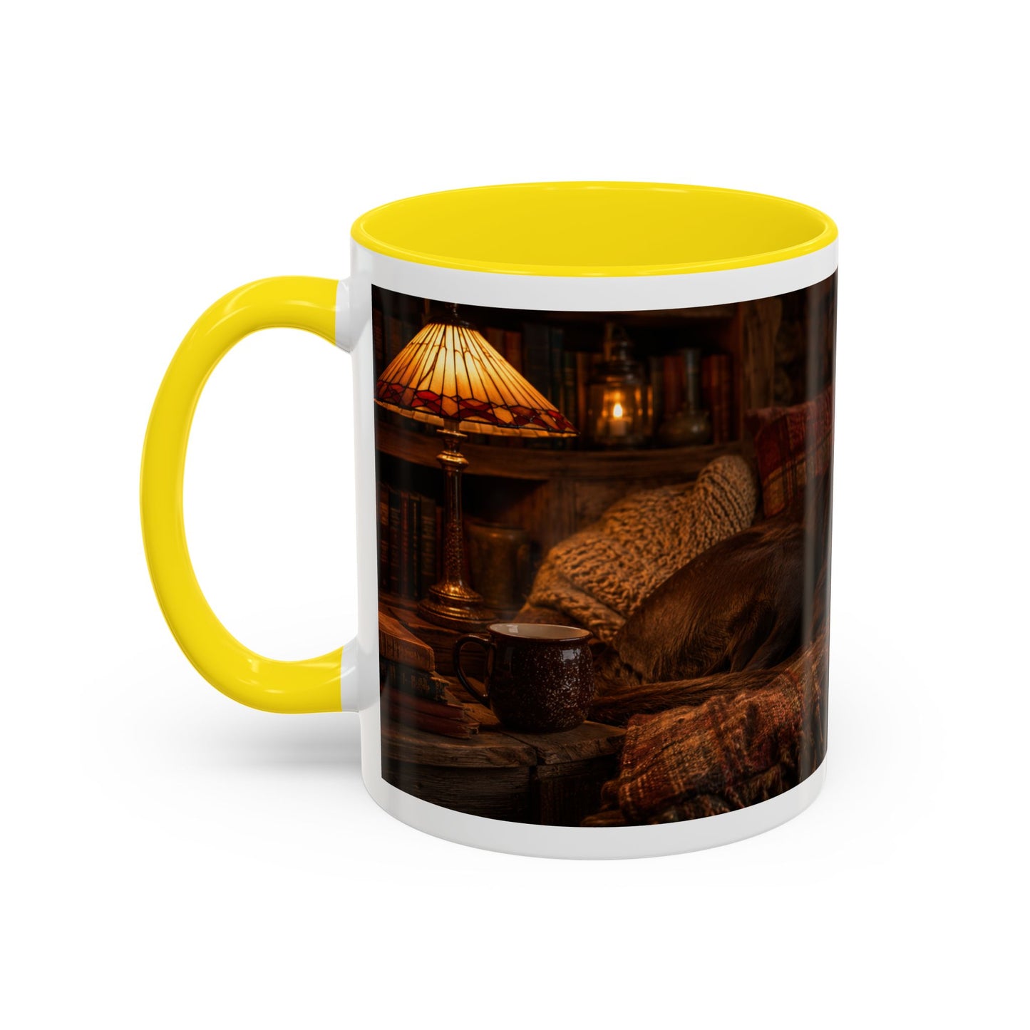 Cozy Winter Cabin Chocolate Lab Coffee Mug (11oz)