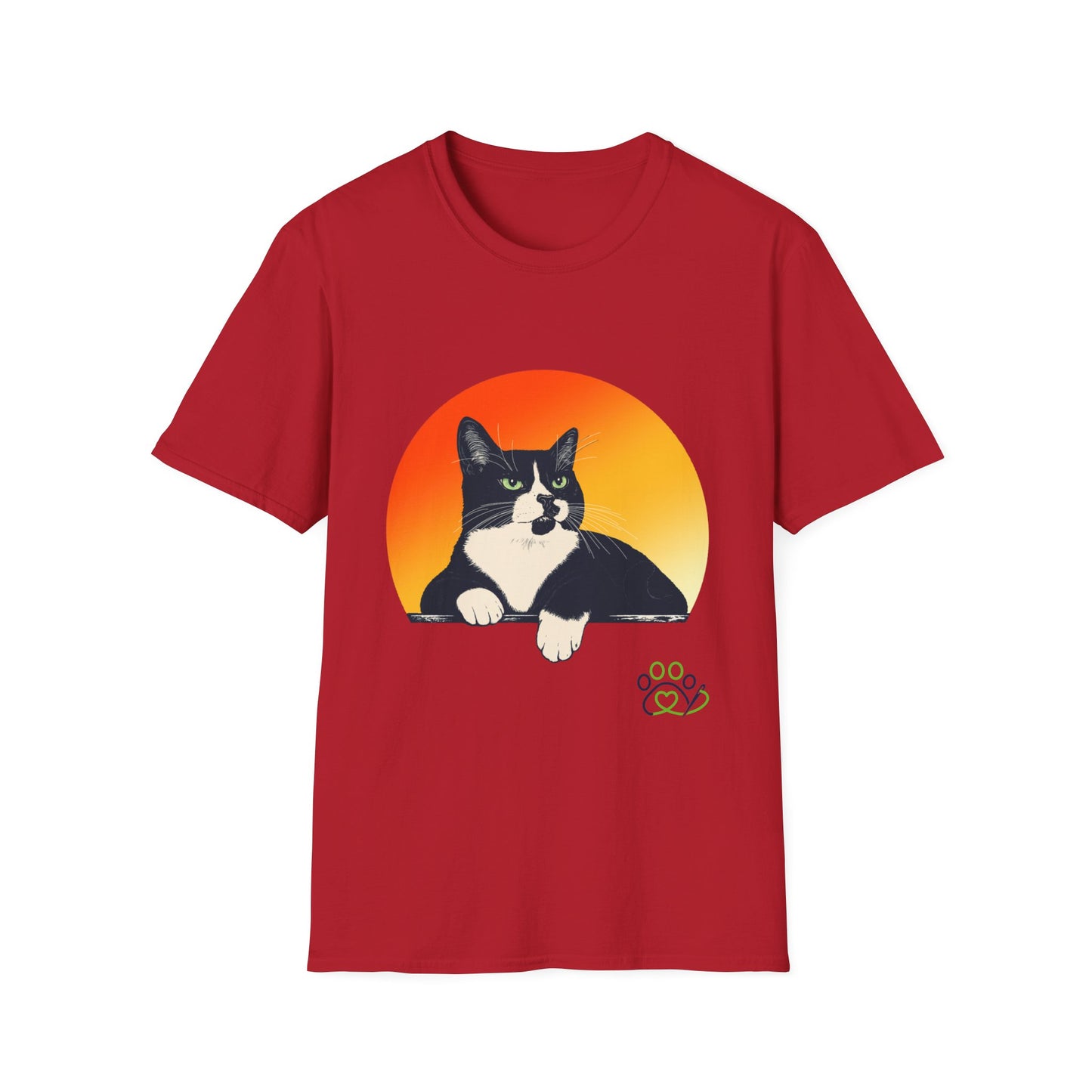 Charlie Tuxedo Cat Sunset T-Shirt