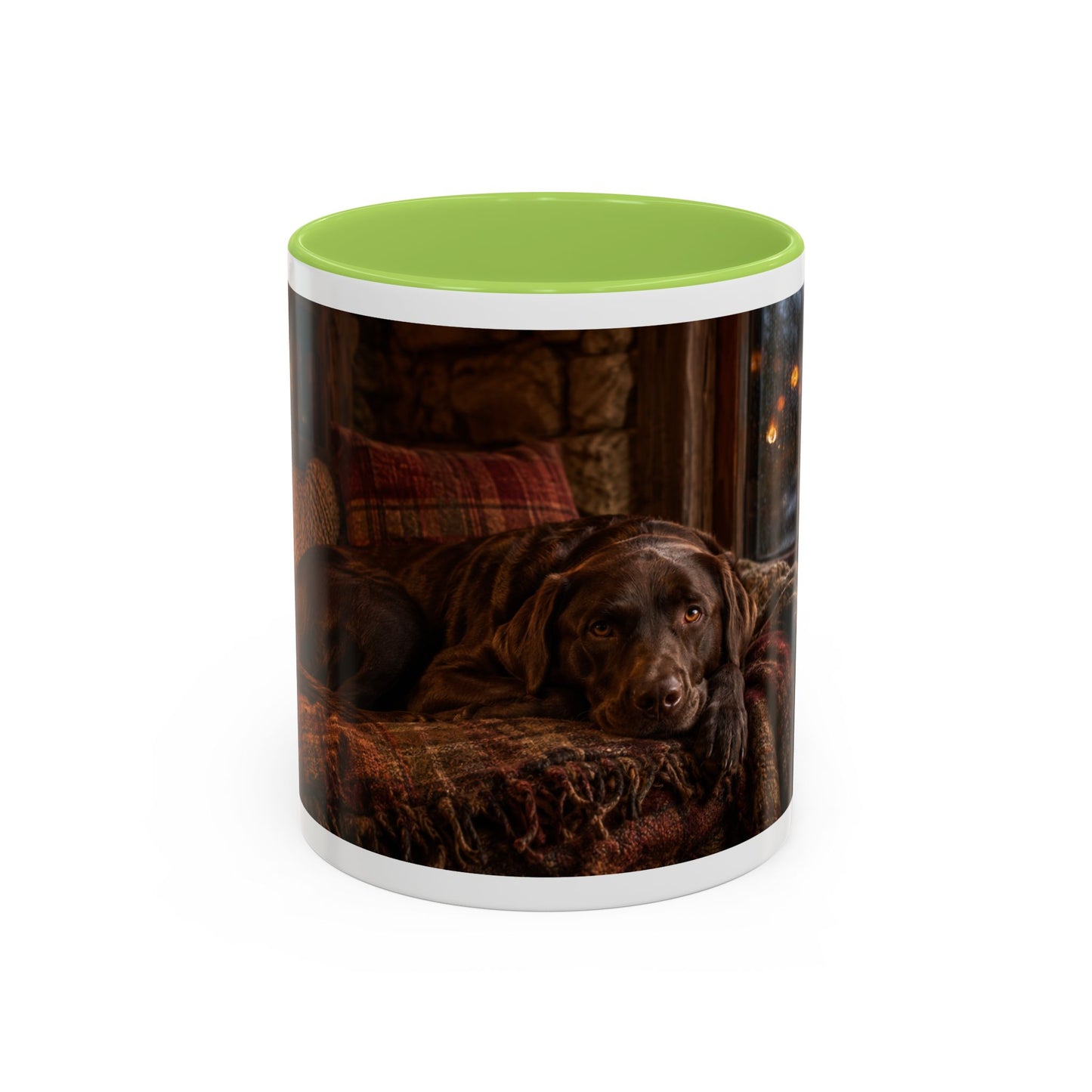 Cozy Winter Cabin Chocolate Lab Coffee Mug (11oz)