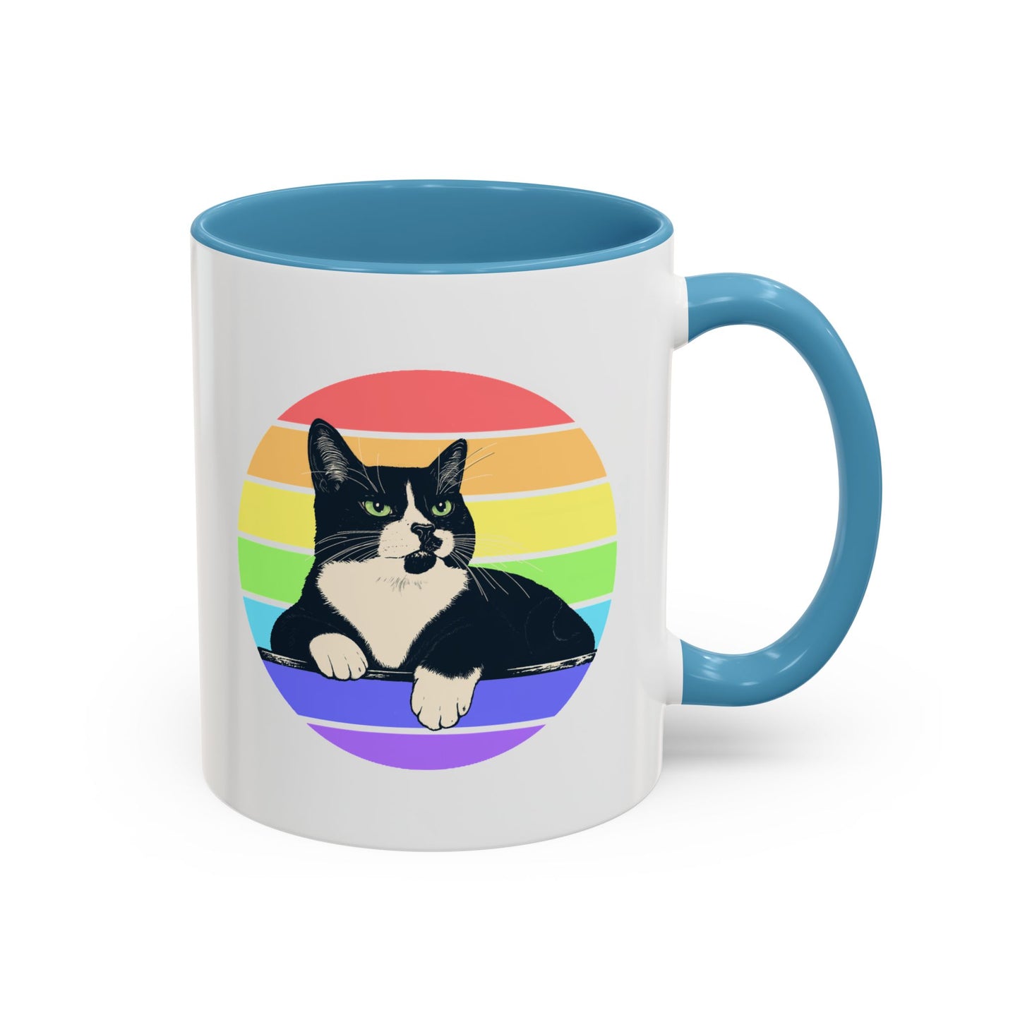 Charlie Tuxedo Cat Rainbow Coffee Mug