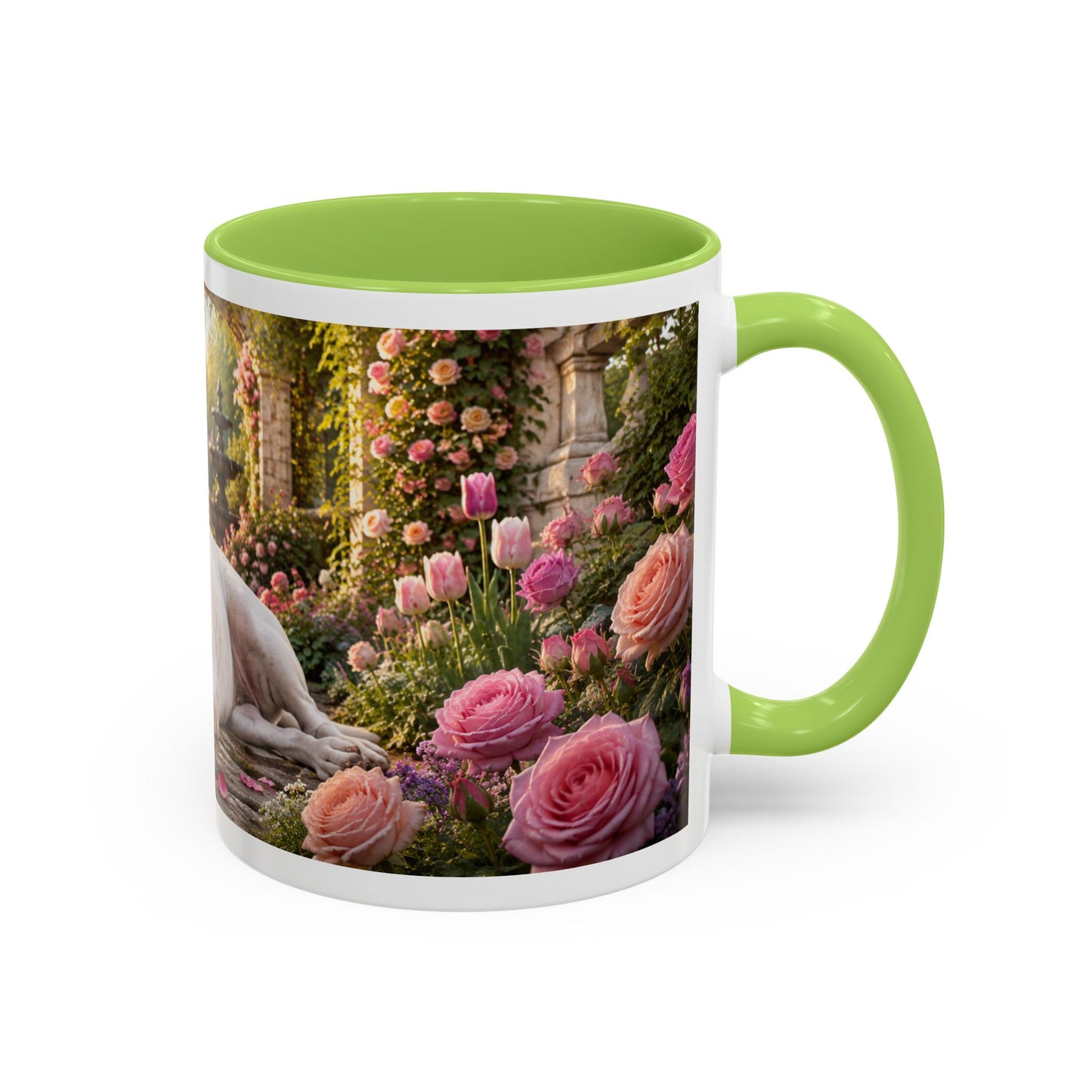 American Bulldog in Rose Garden Coffee Mug (11oz)