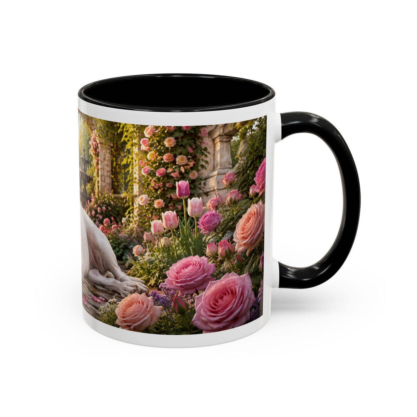 American Bulldog in Rose Garden Coffee Mug (11oz)