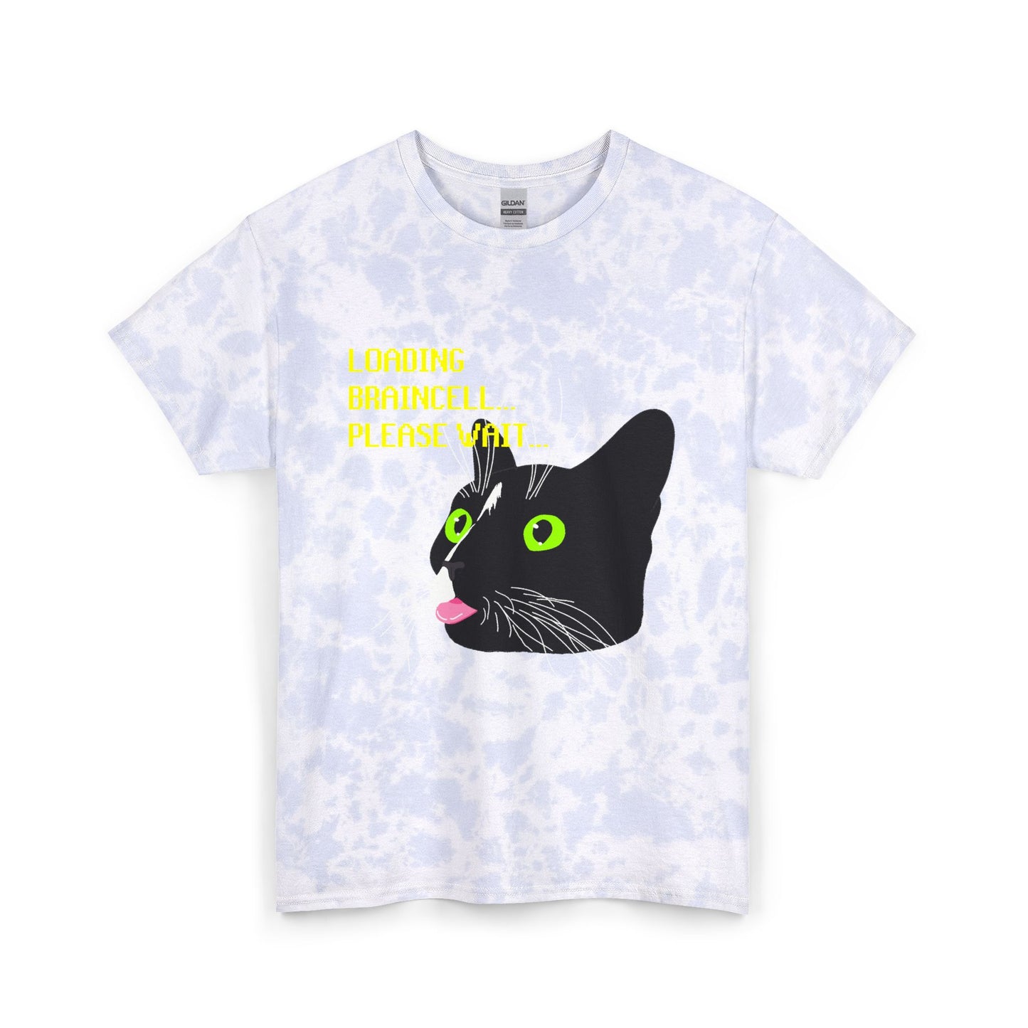 Loading Braincell Please Wait Cat Tie-Dye Tee