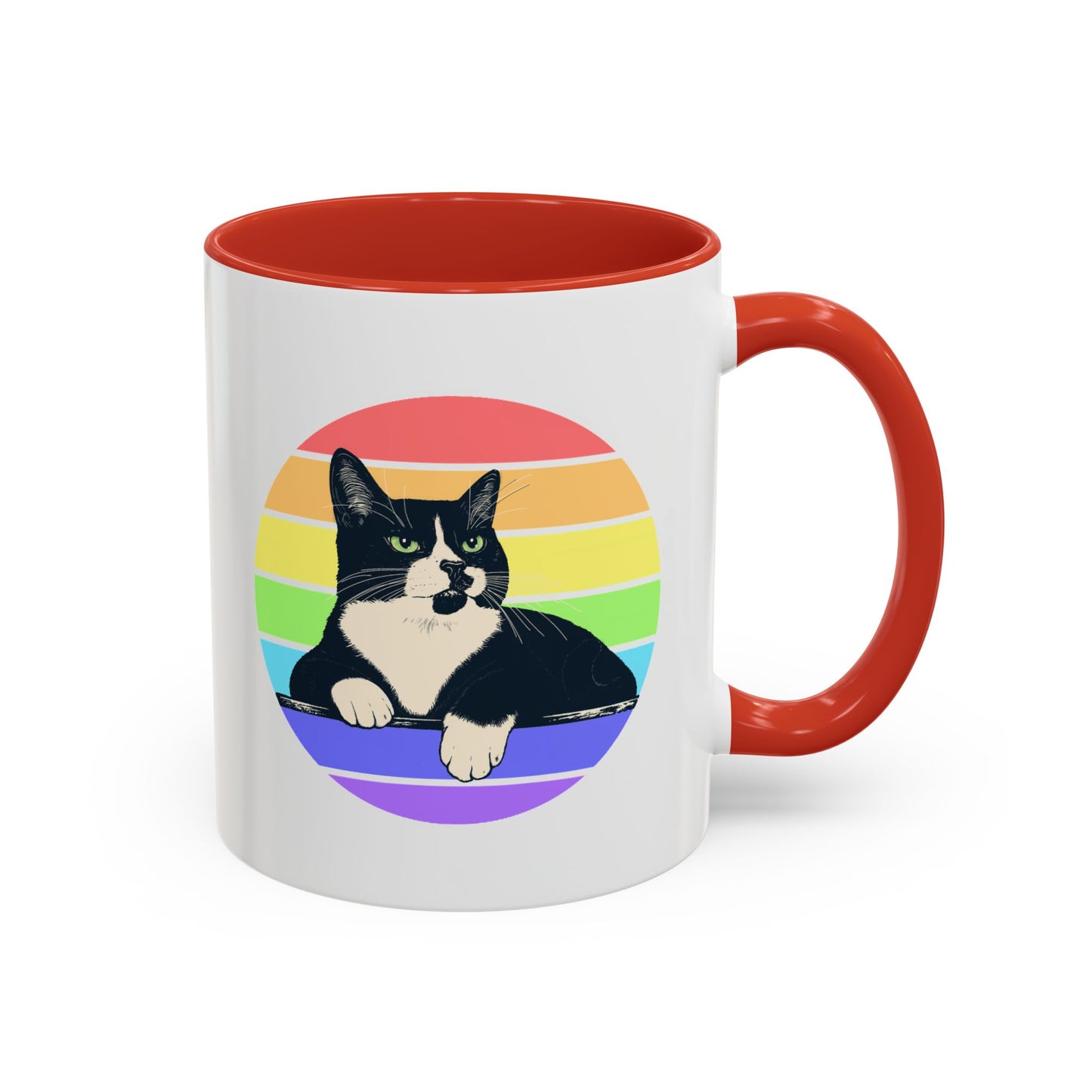 Charlie Tuxedo Cat Rainbow Coffee Mug
