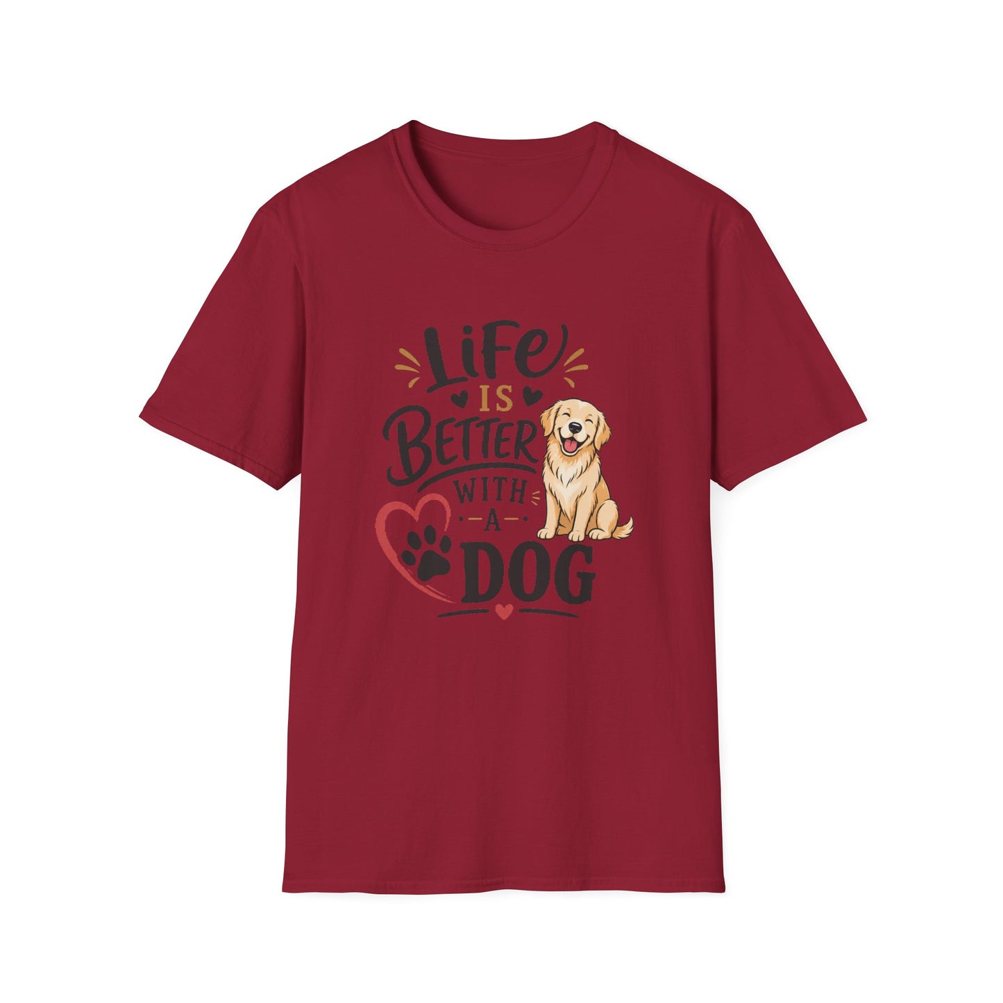 Life Is Better With A Dog T-Shirt – Golden Retriever