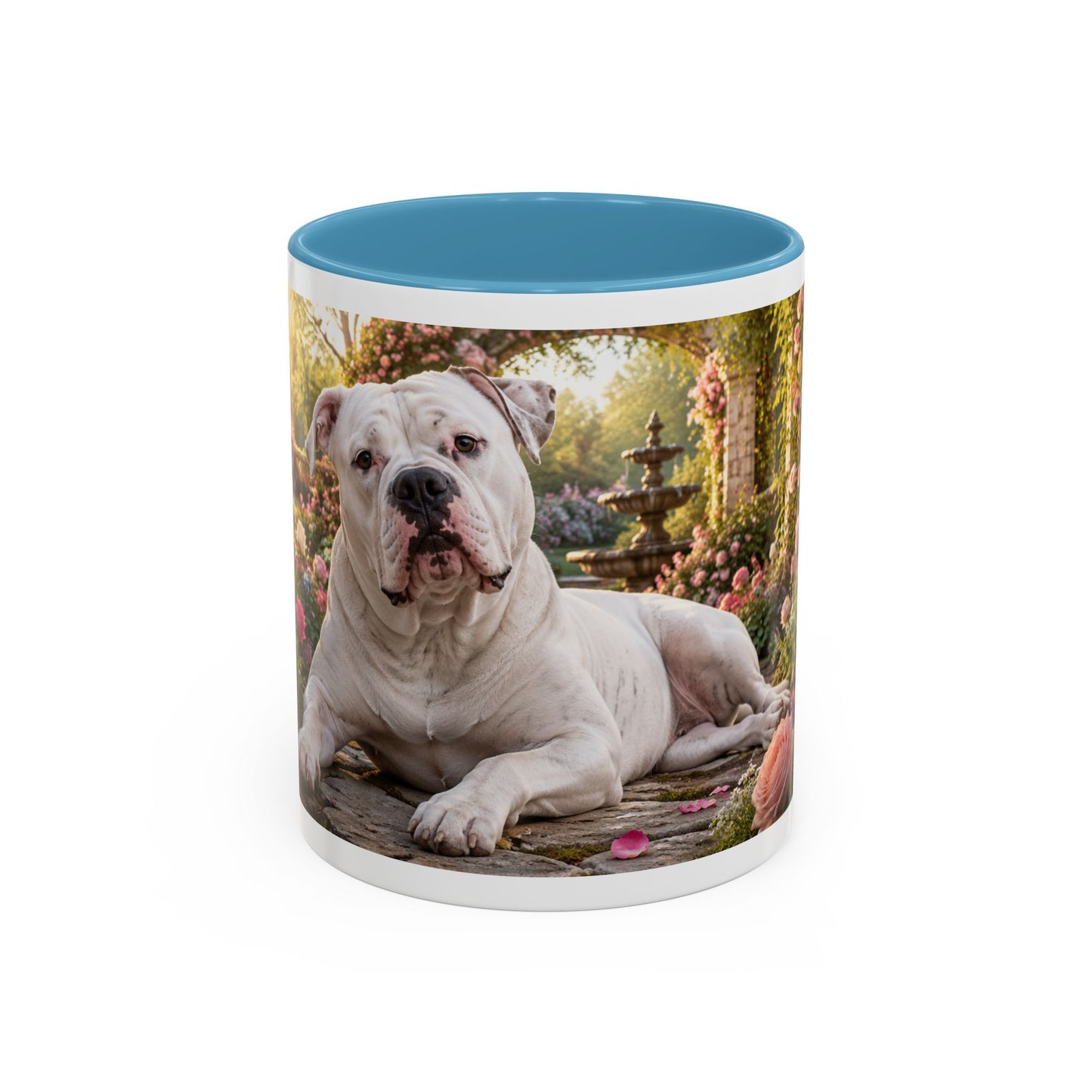 American Bulldog in Rose Garden Coffee Mug (11oz)