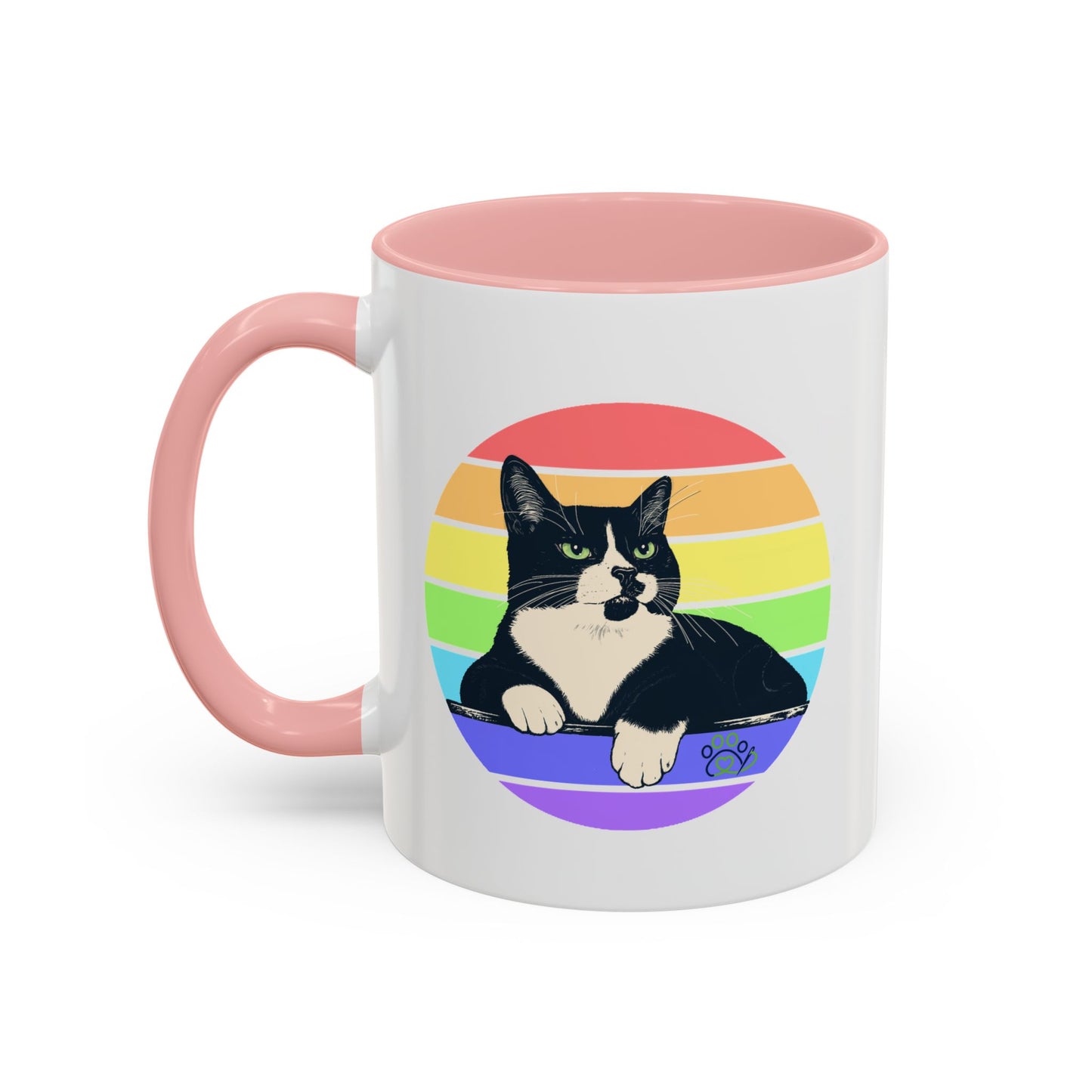 Charlie Tuxedo Cat Rainbow Coffee Mug