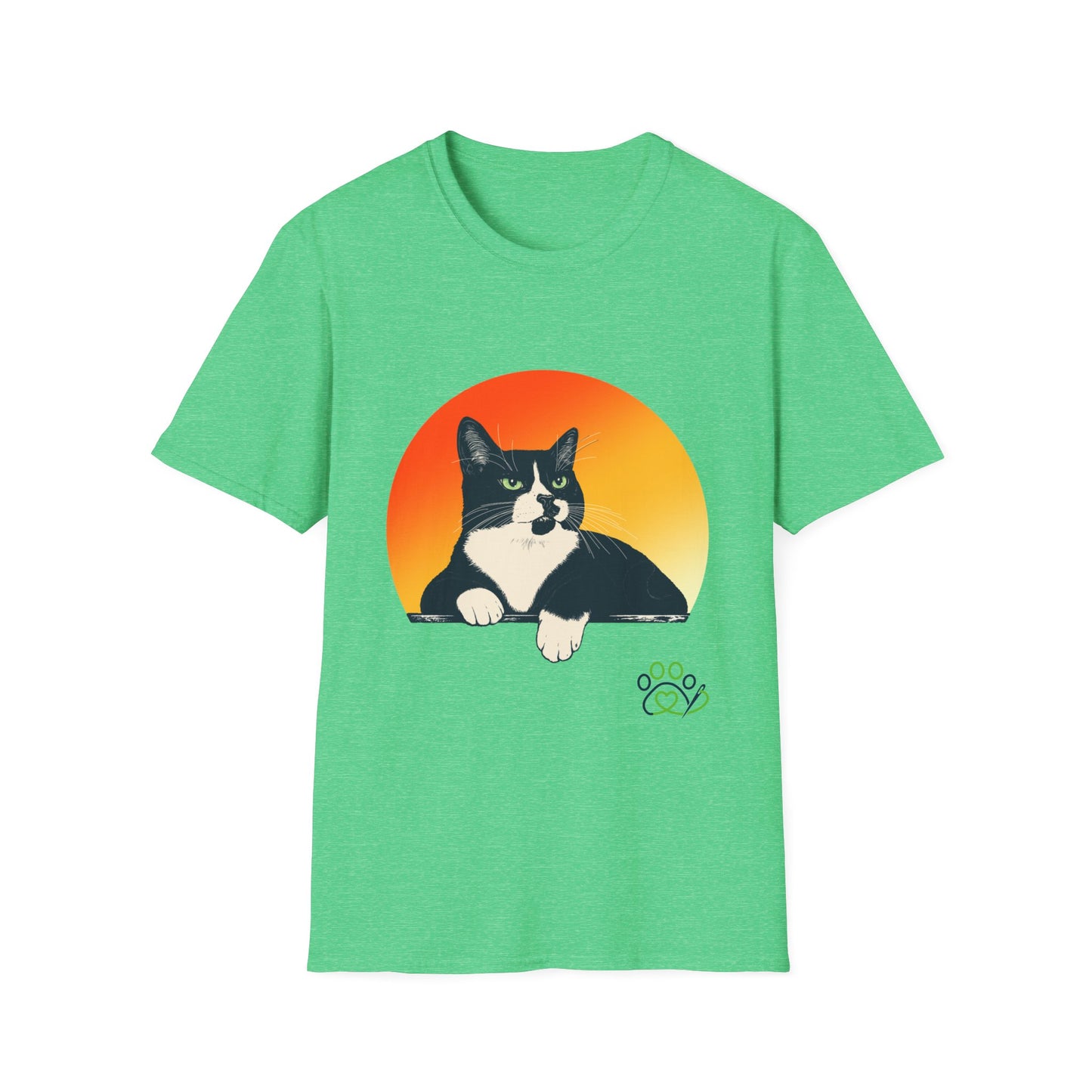 Charlie Tuxedo Cat Sunset T-Shirt