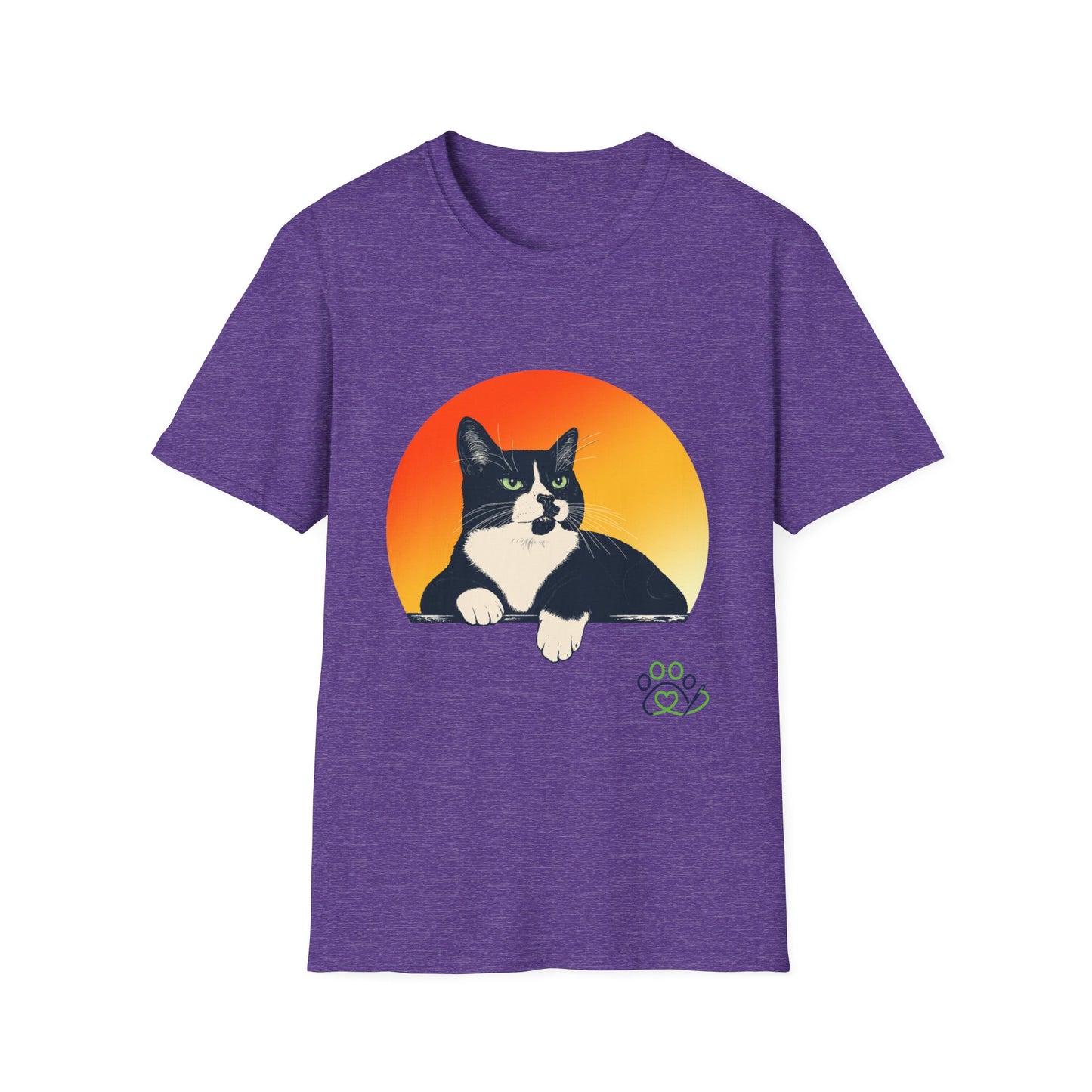 Charlie Tuxedo Cat Sunset T-Shirt