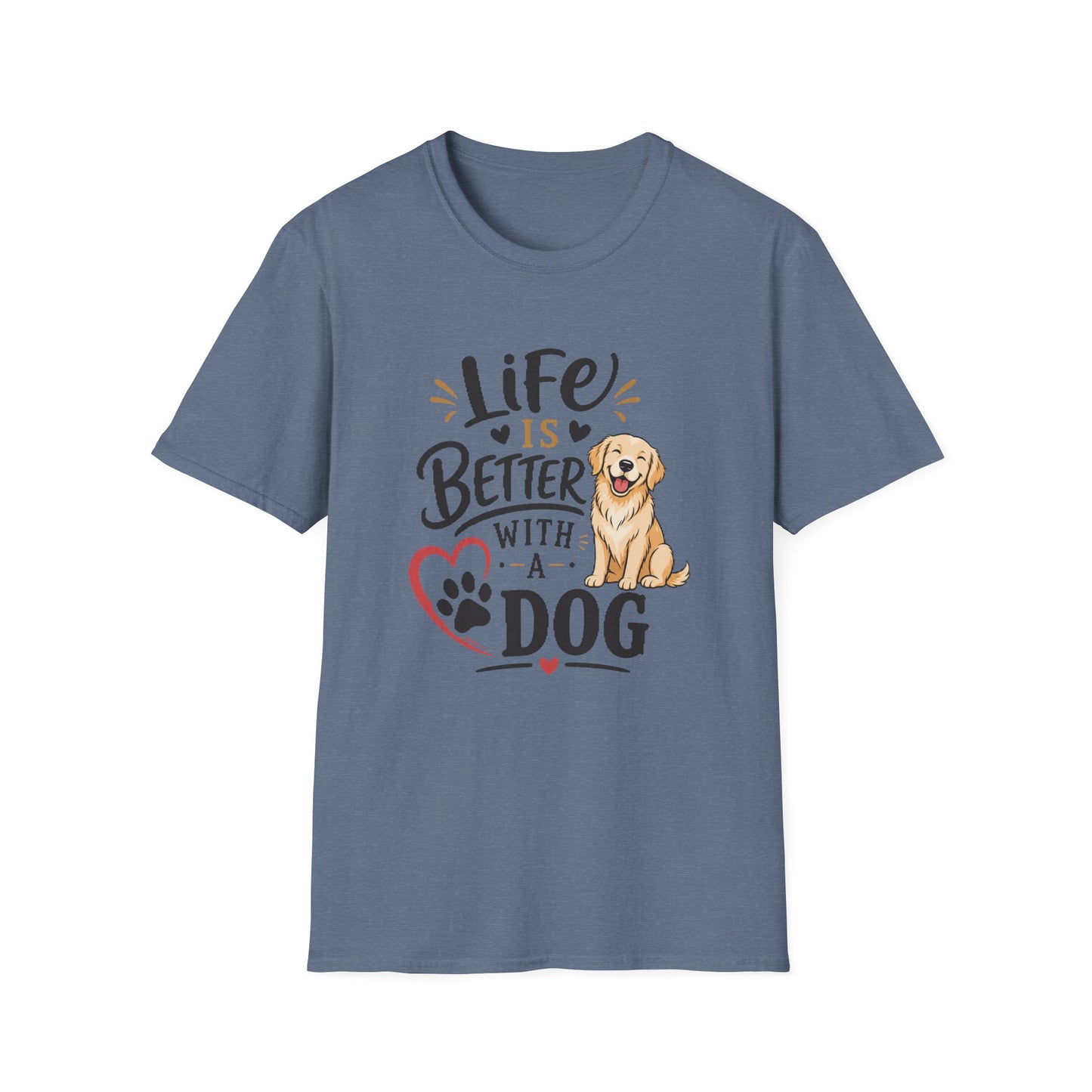 Life Is Better With A Dog T-Shirt – Golden Retriever