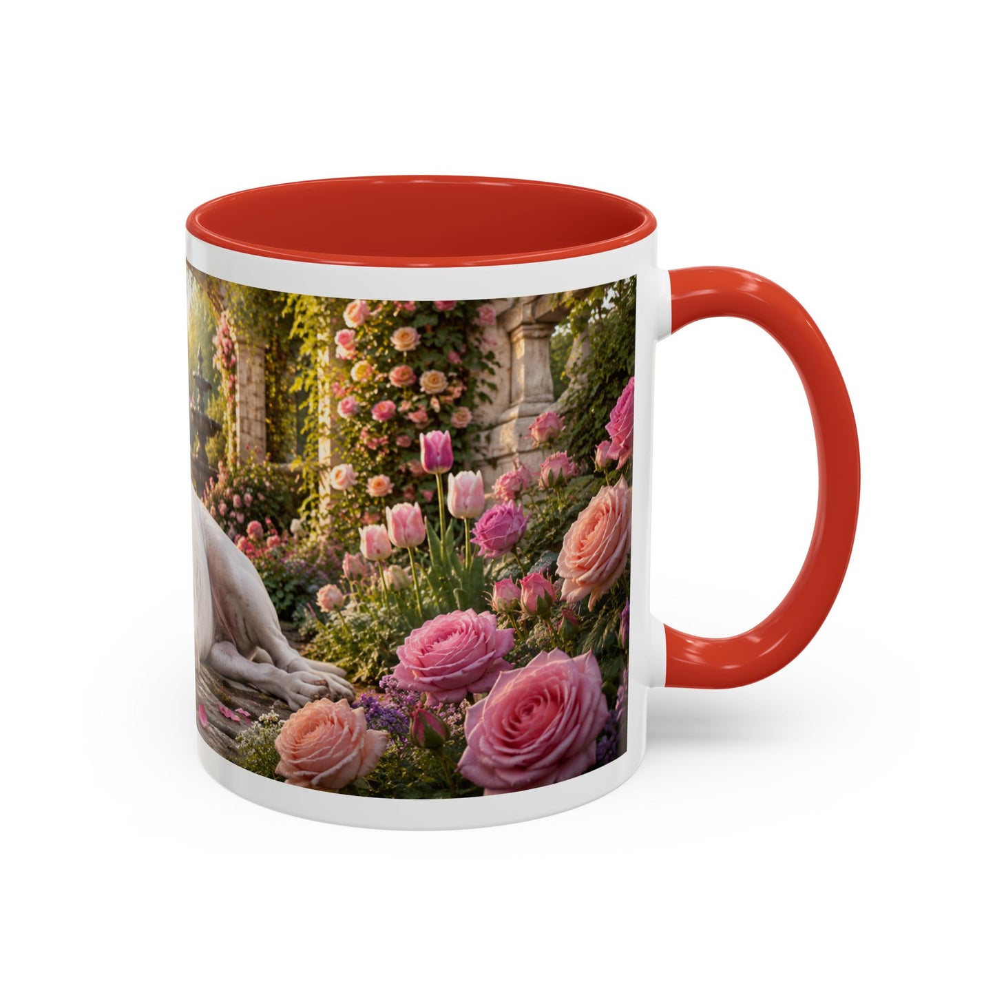 American Bulldog in Rose Garden Coffee Mug (11oz)