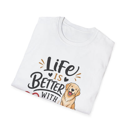 Life Is Better With A Dog T-Shirt – Golden Retriever Dog Lover Tee