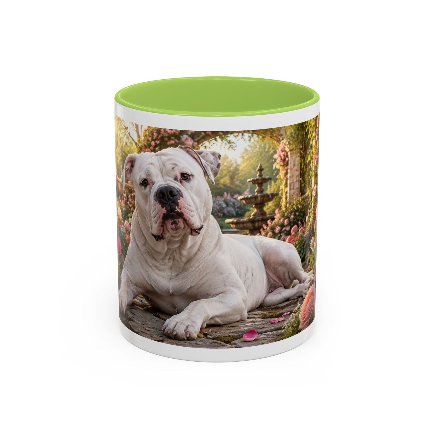American Bulldog in Rose Garden Coffee Mug (11oz)