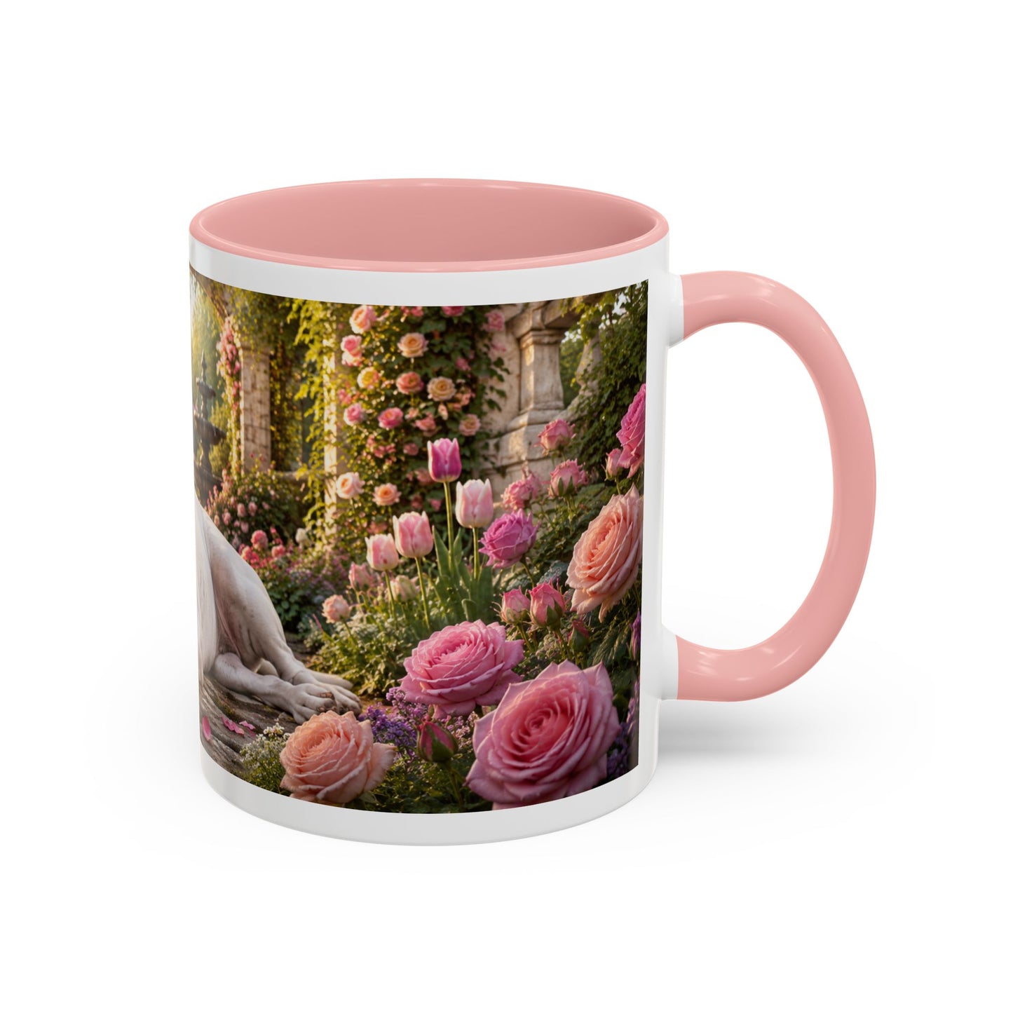 American Bulldog in Rose Garden Coffee Mug (11oz)