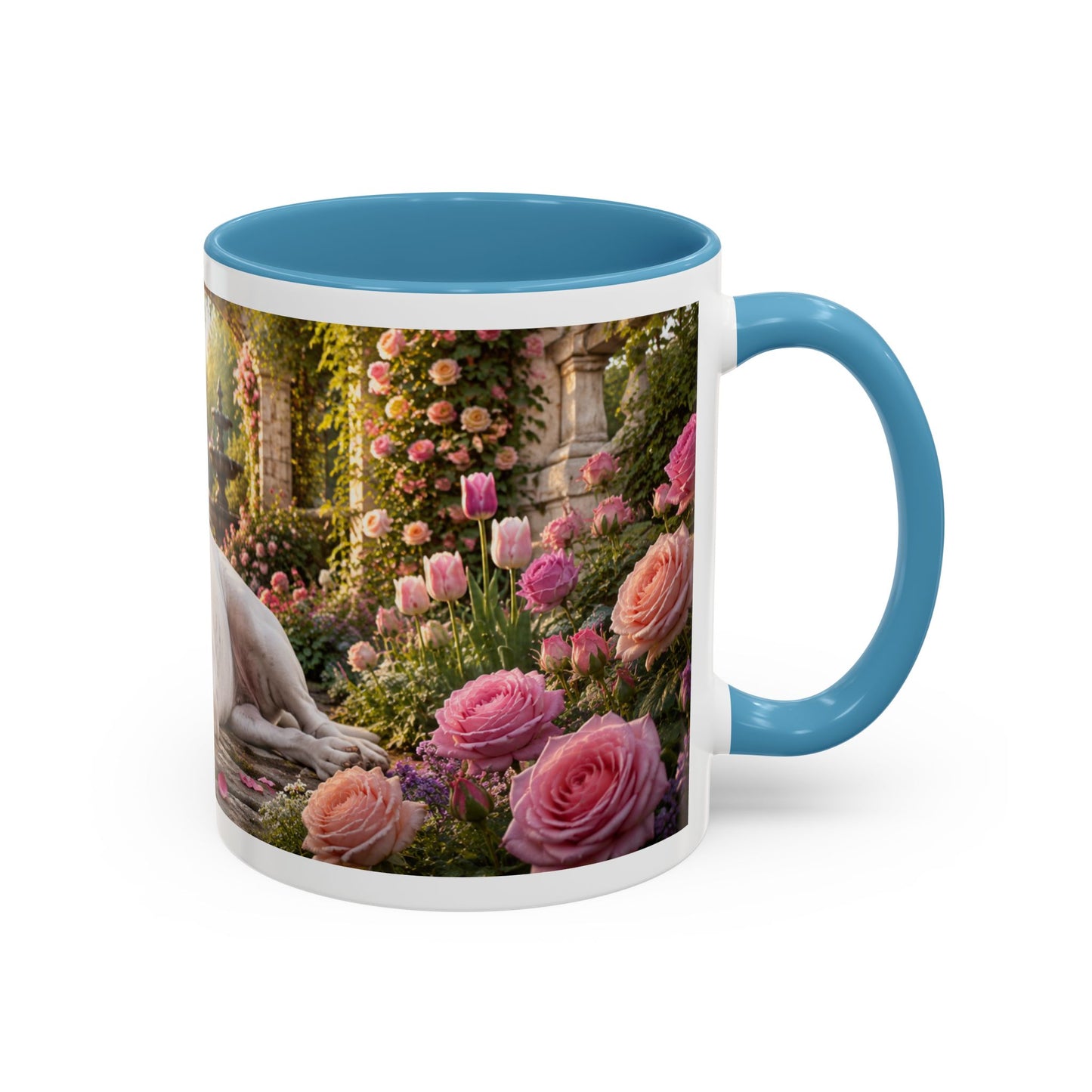 American Bulldog in Rose Garden Coffee Mug (11oz)