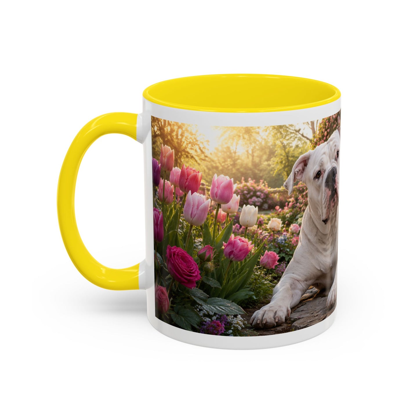 American Bulldog in Rose Garden Coffee Mug (11oz)