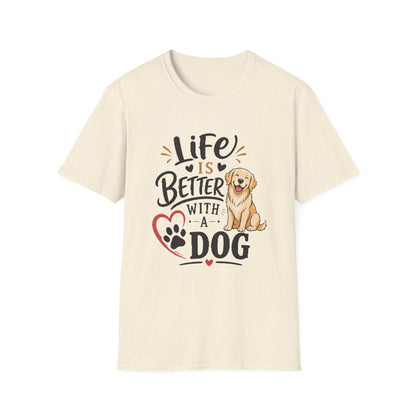 Life Is Better With A Dog T-Shirt – Golden Retriever Dog Lover Tee