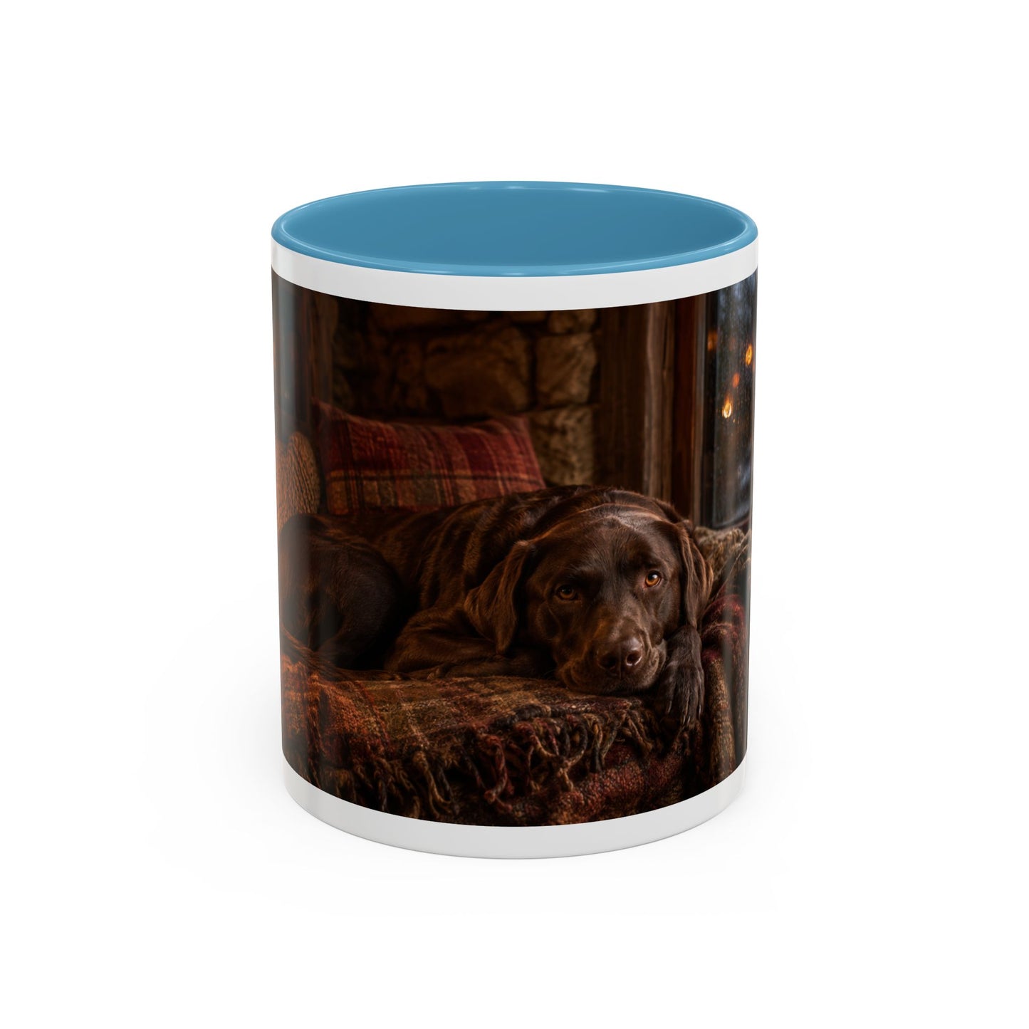 Cozy Winter Cabin Chocolate Lab Coffee Mug (11oz)