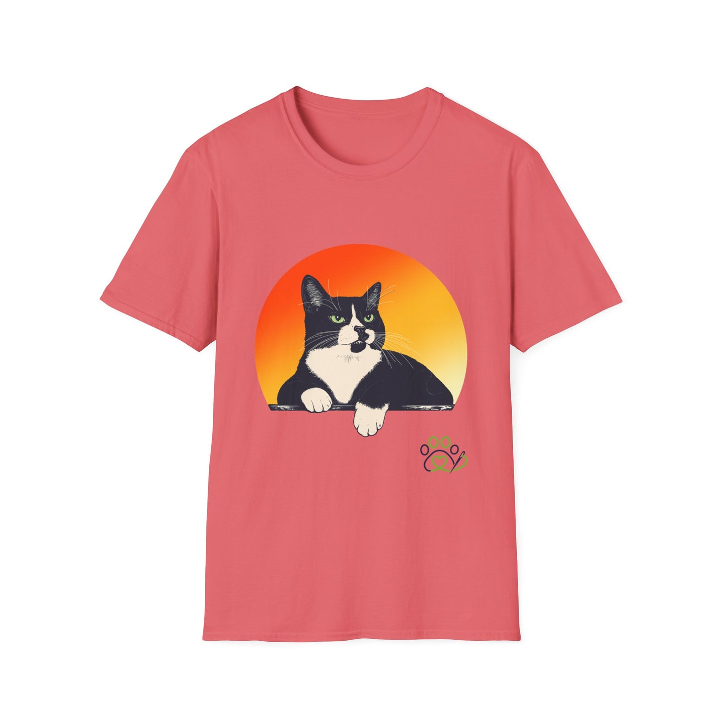 Charlie Tuxedo Cat Sunset T-Shirt