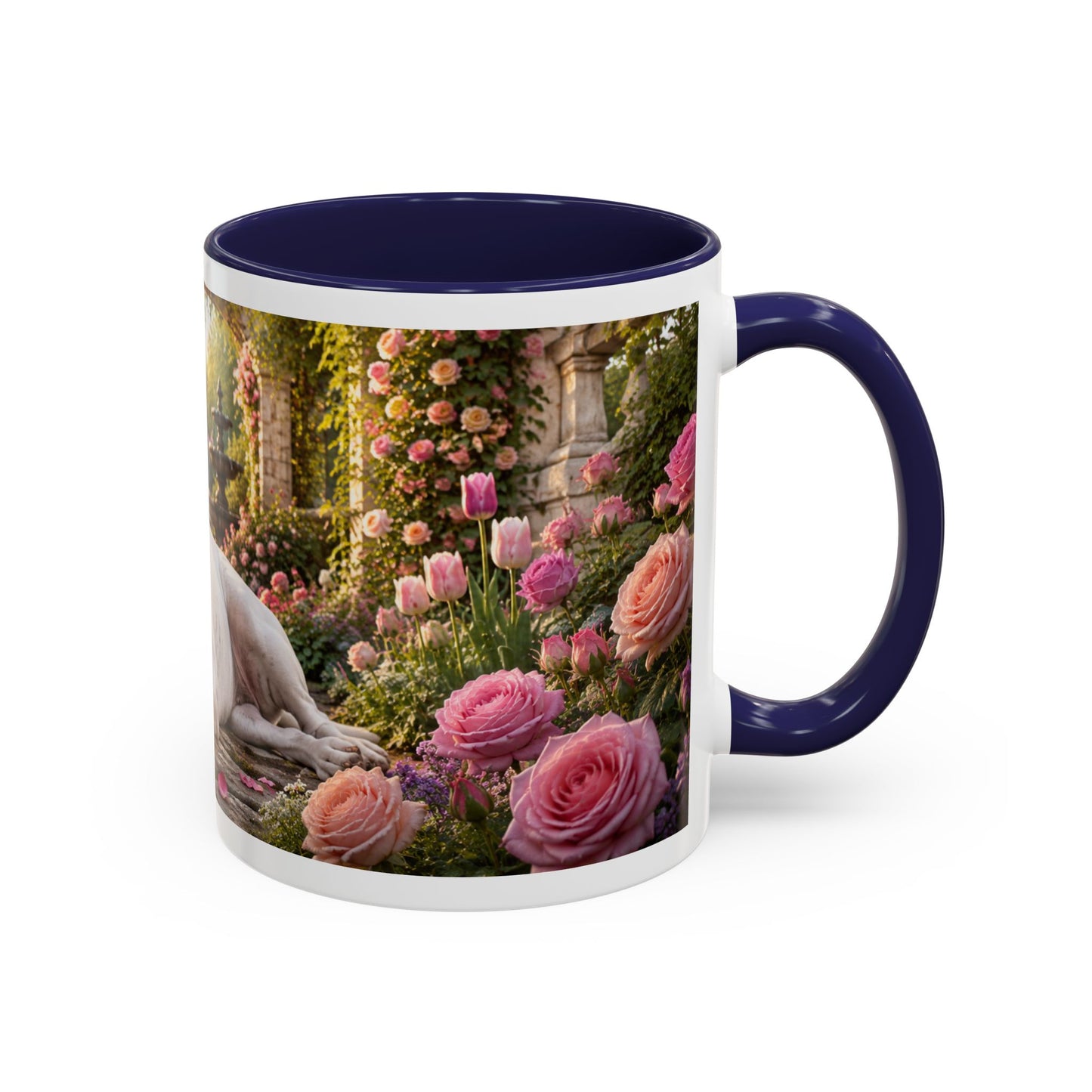 American Bulldog in Rose Garden Coffee Mug (11oz)