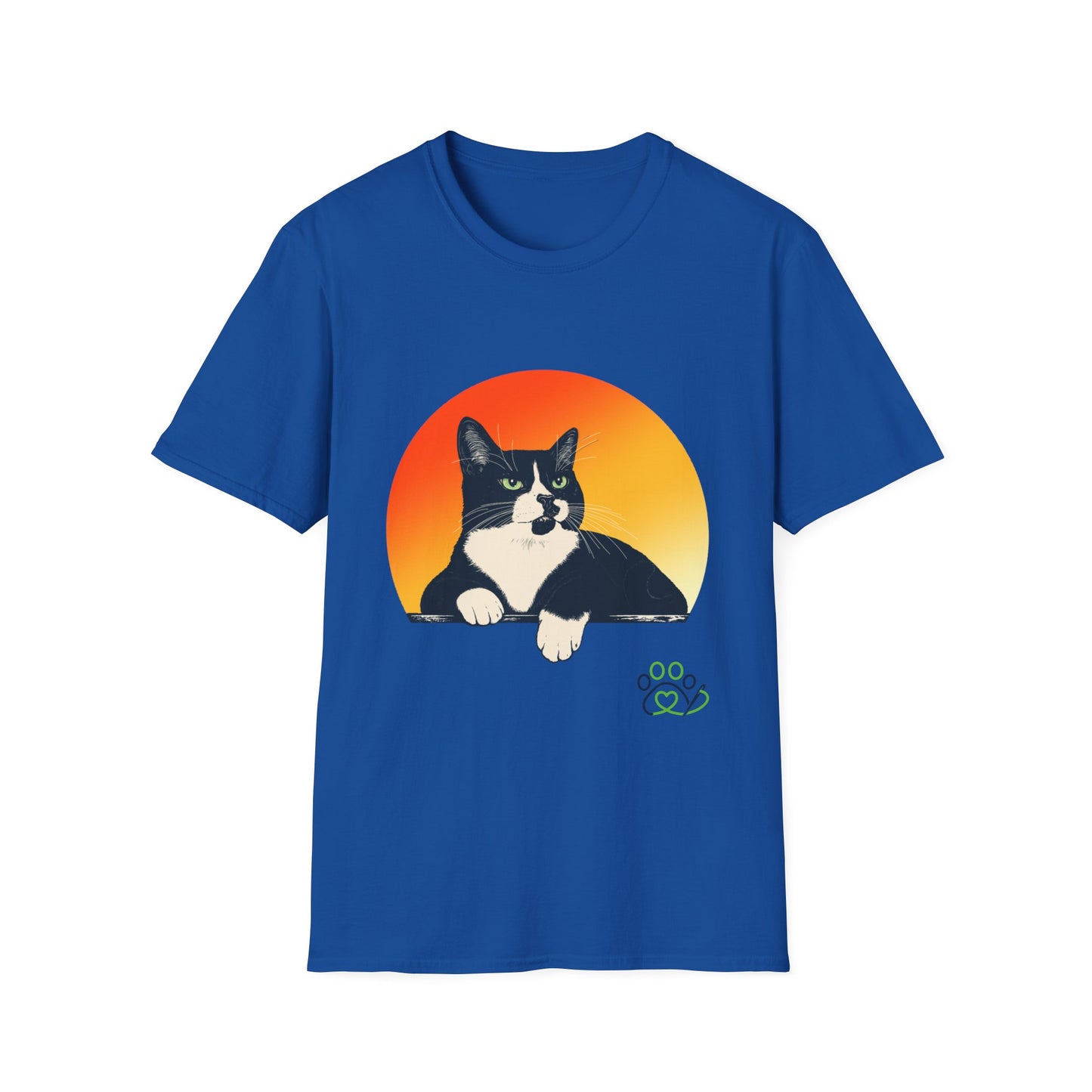 Charlie Tuxedo Cat Sunset T-Shirt