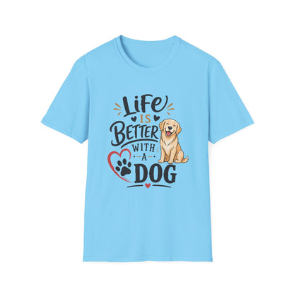 Life Is Better With A Dog T-Shirt – Golden Retriever Dog Lover Tee