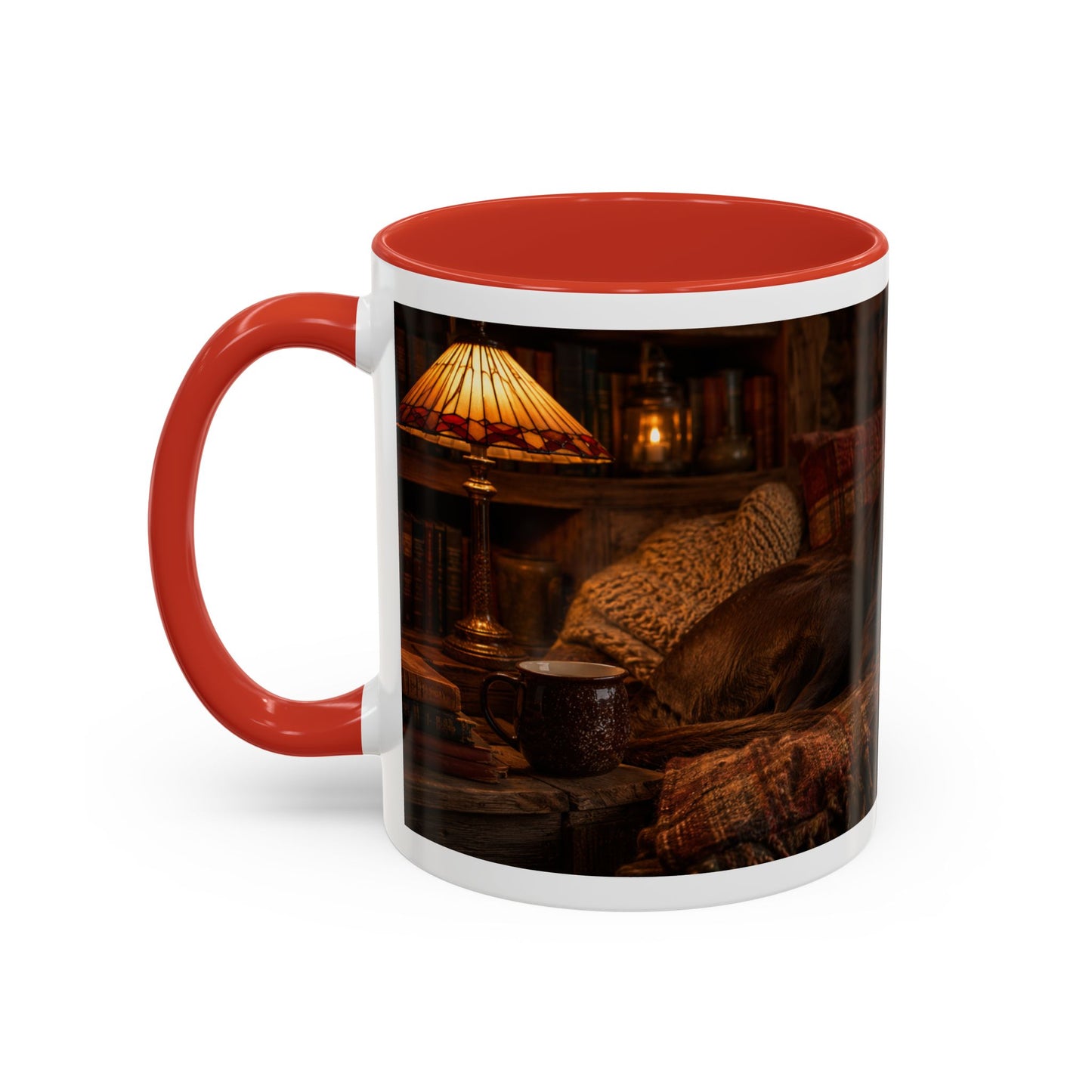 Cozy Winter Cabin Chocolate Lab Coffee Mug (11oz)