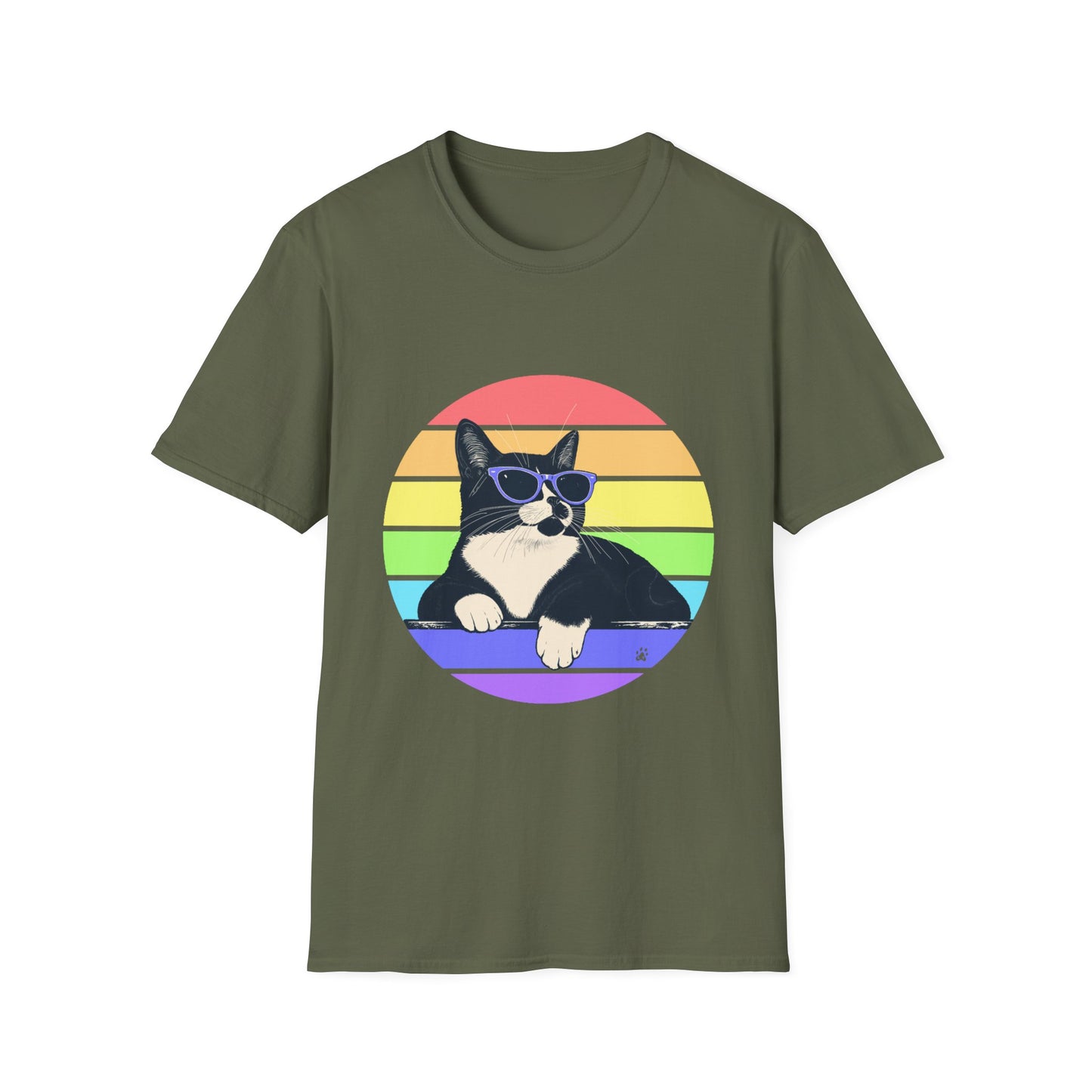 Charlie- Pastel Retro Rainbow T-shirt