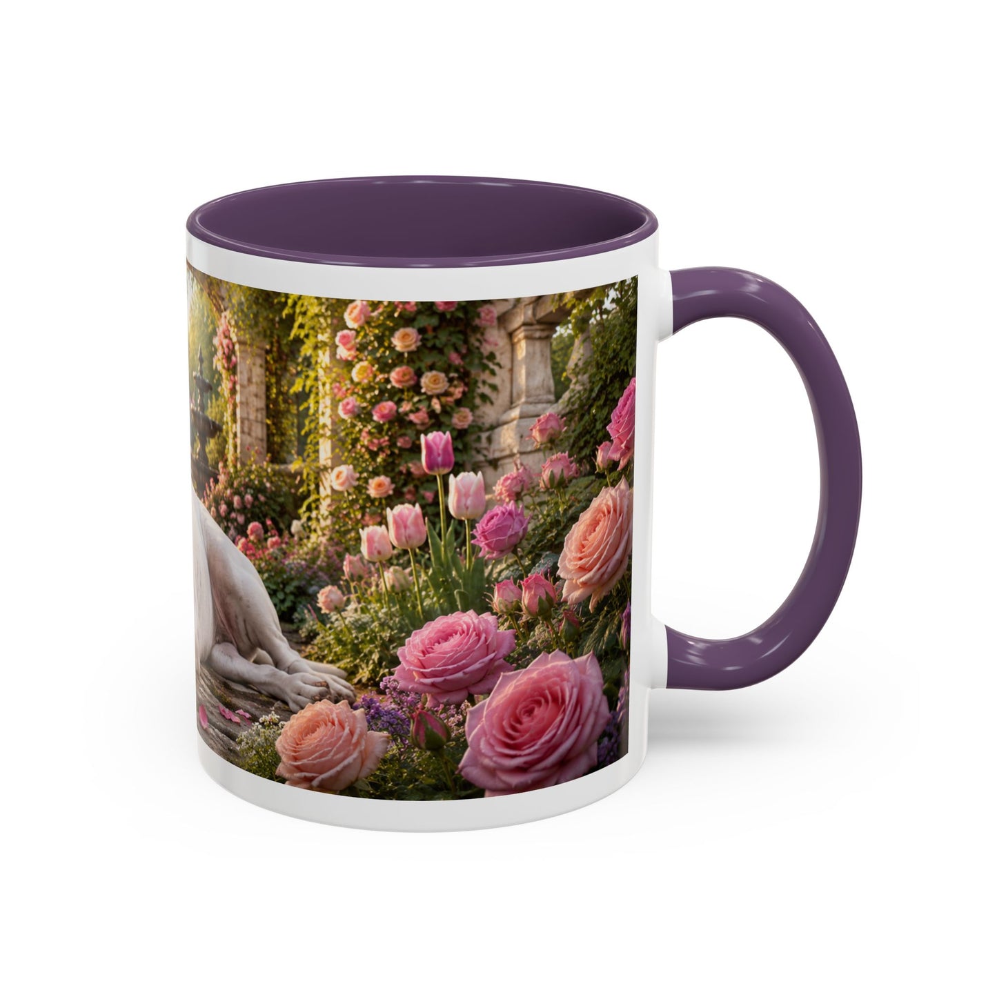 American Bulldog in Rose Garden Coffee Mug (11oz)