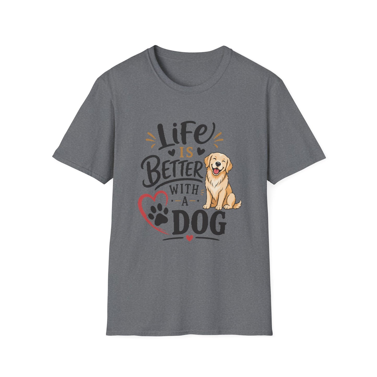 Life Is Better With A Dog T-Shirt – Golden Retriever Dog Lover Tee