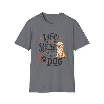 Life Is Better With A Dog T-Shirt – Golden Retriever Dog Lover Tee