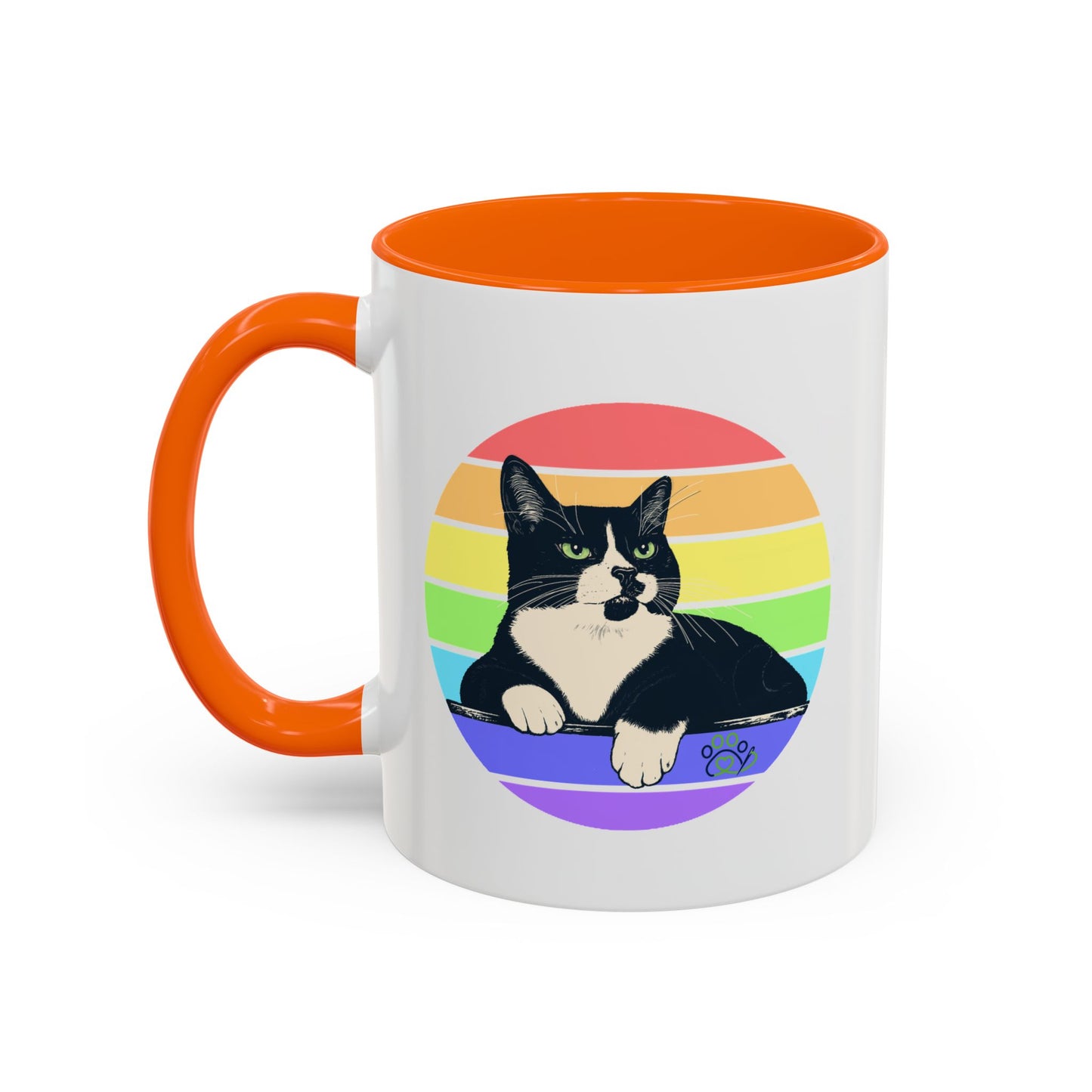 Charlie Tuxedo Cat Rainbow Coffee Mug