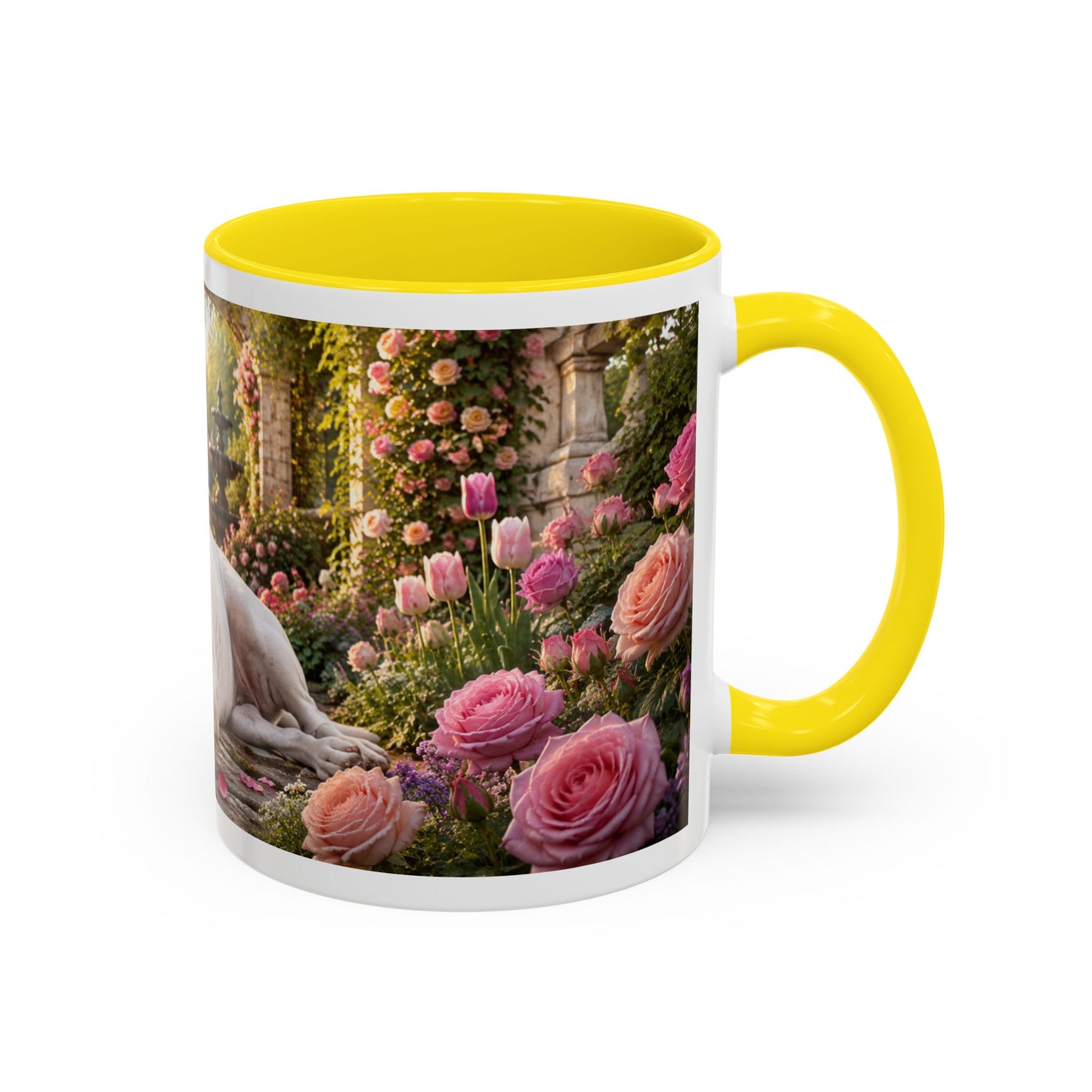 American Bulldog in Rose Garden Coffee Mug (11oz)