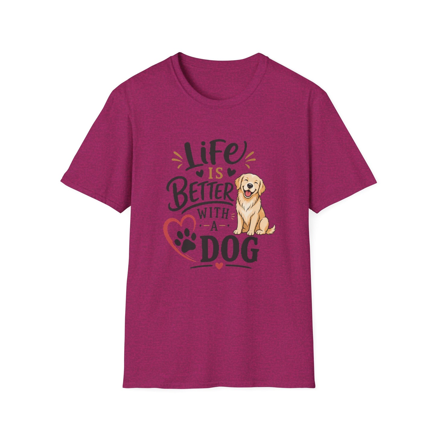 Life Is Better With A Dog T-Shirt – Golden Retriever