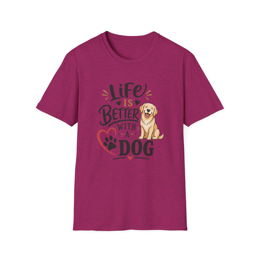 Life Is Better With A Dog T-Shirt – Golden Retriever