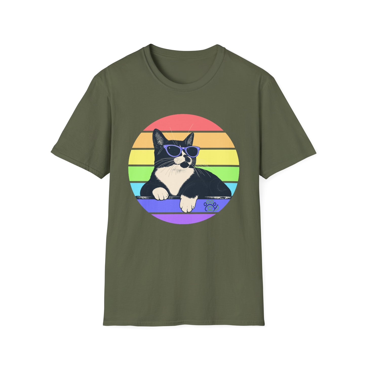 Charlie- Pastel Retro Rainbow T-shirt