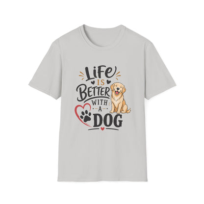 Life Is Better With A Dog T-Shirt – Golden Retriever Dog Lover Tee