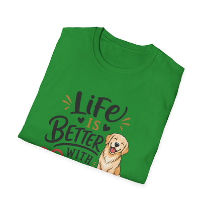Life Is Better With A Dog T-Shirt – Golden Retriever Dog Lover Tee