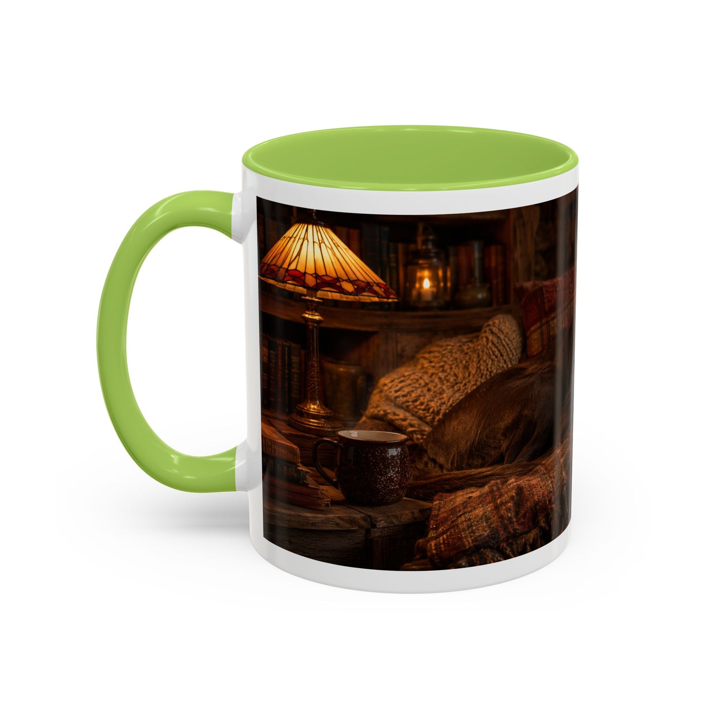 Cozy Winter Cabin Chocolate Lab Coffee Mug (11oz)