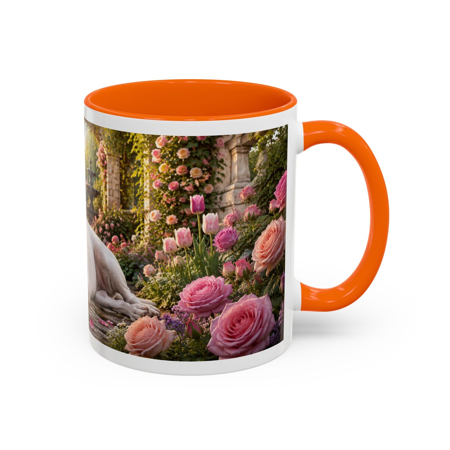 American Bulldog in Rose Garden Coffee Mug (11oz)