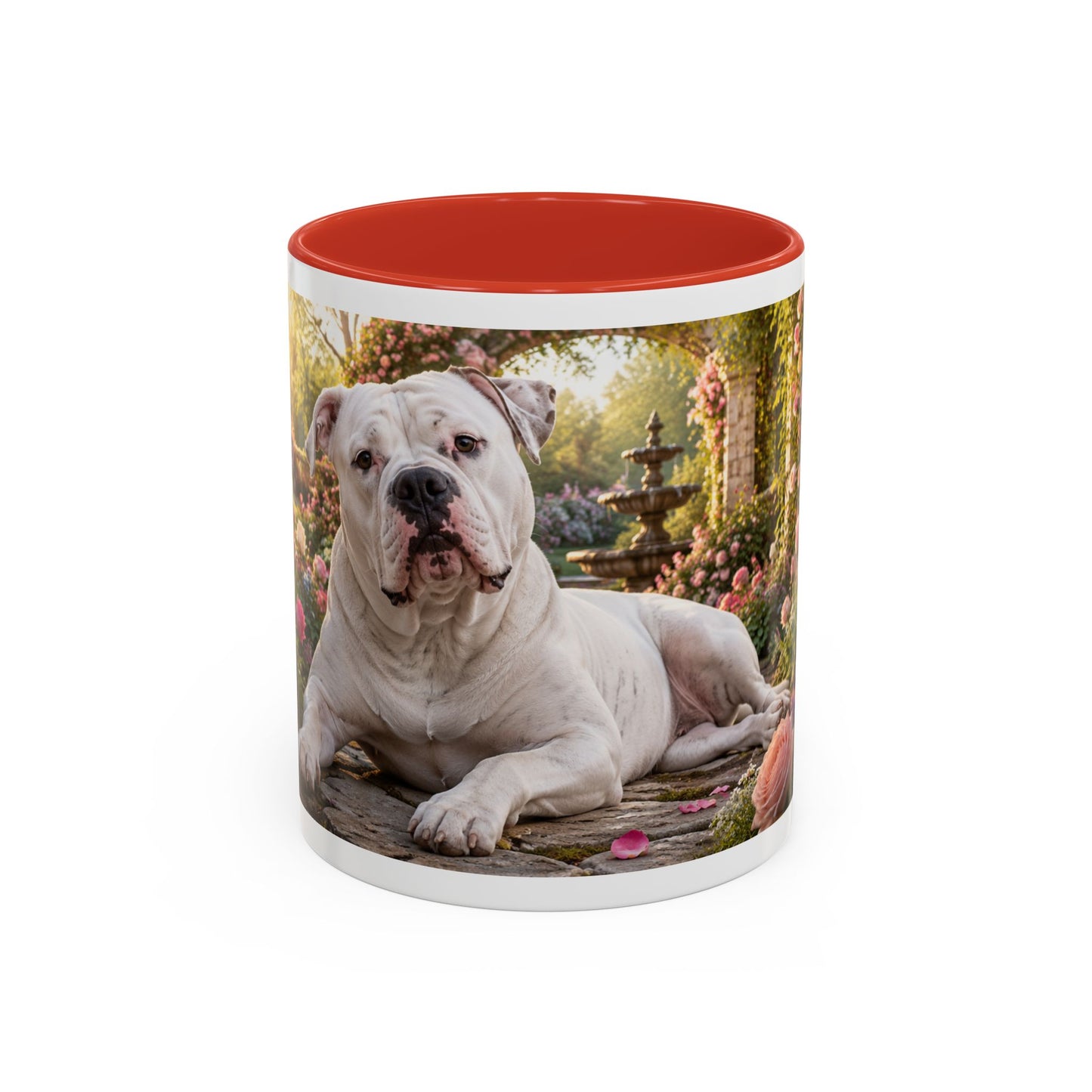 American Bulldog in Rose Garden Coffee Mug (11oz)