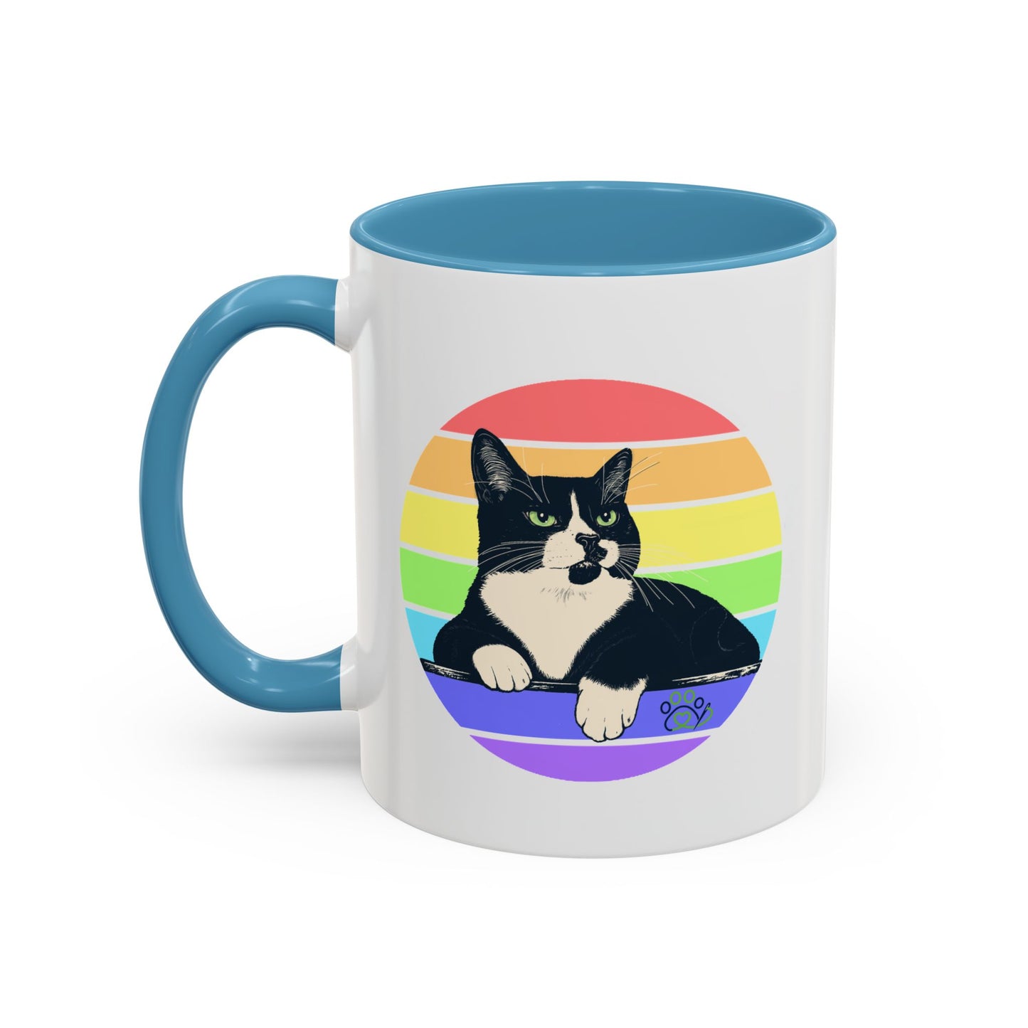 Charlie Tuxedo Cat Rainbow Coffee Mug