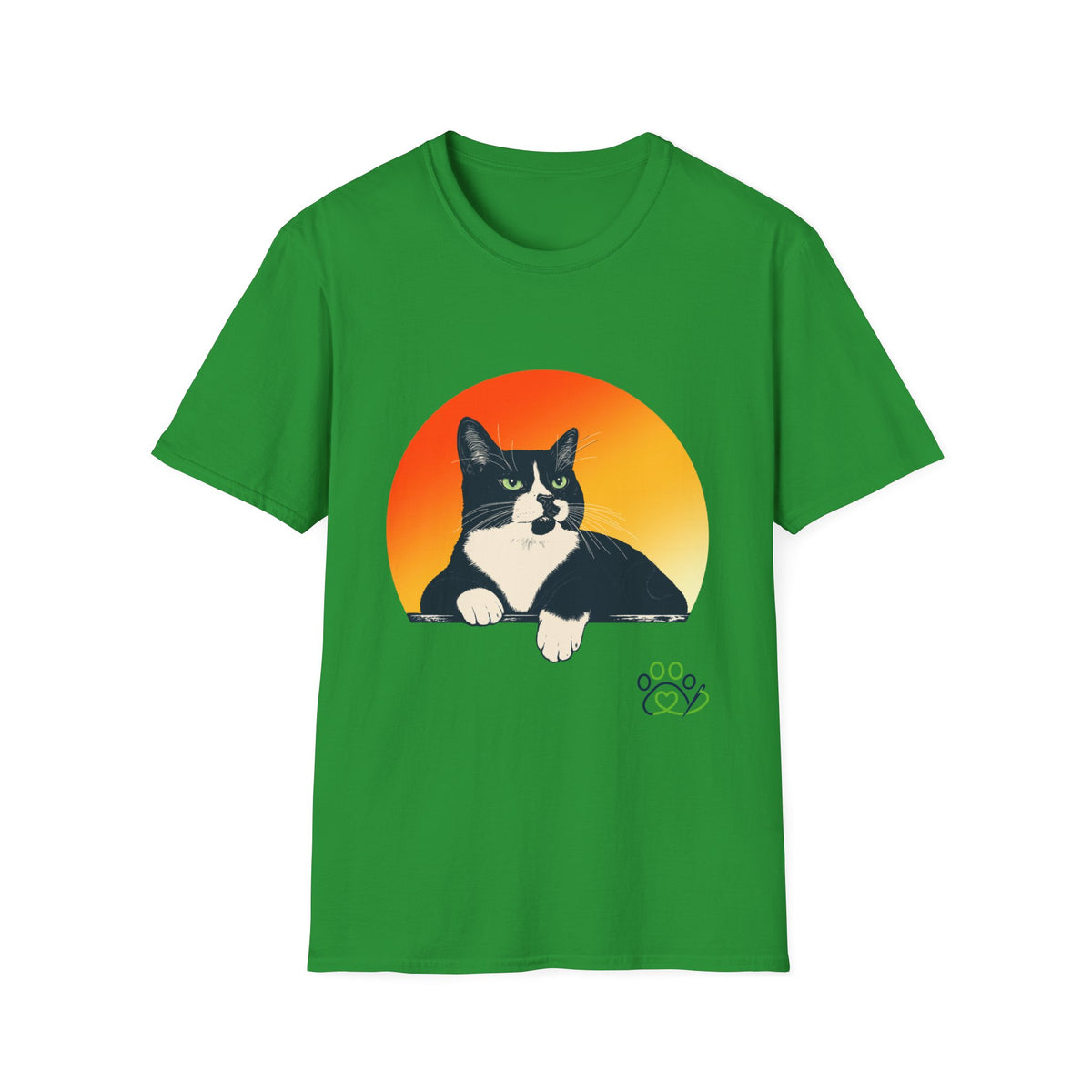Charlie Tuxedo Cat Sunset T-Shirt