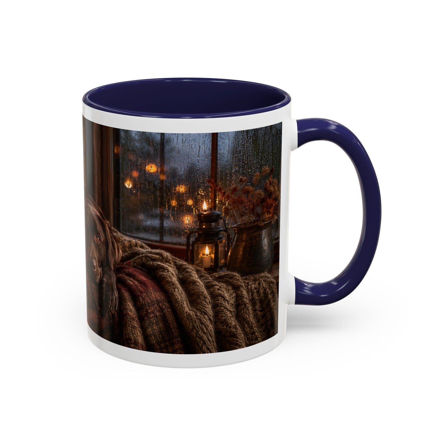 Cozy Winter Cabin Chocolate Lab Coffee Mug (11oz)